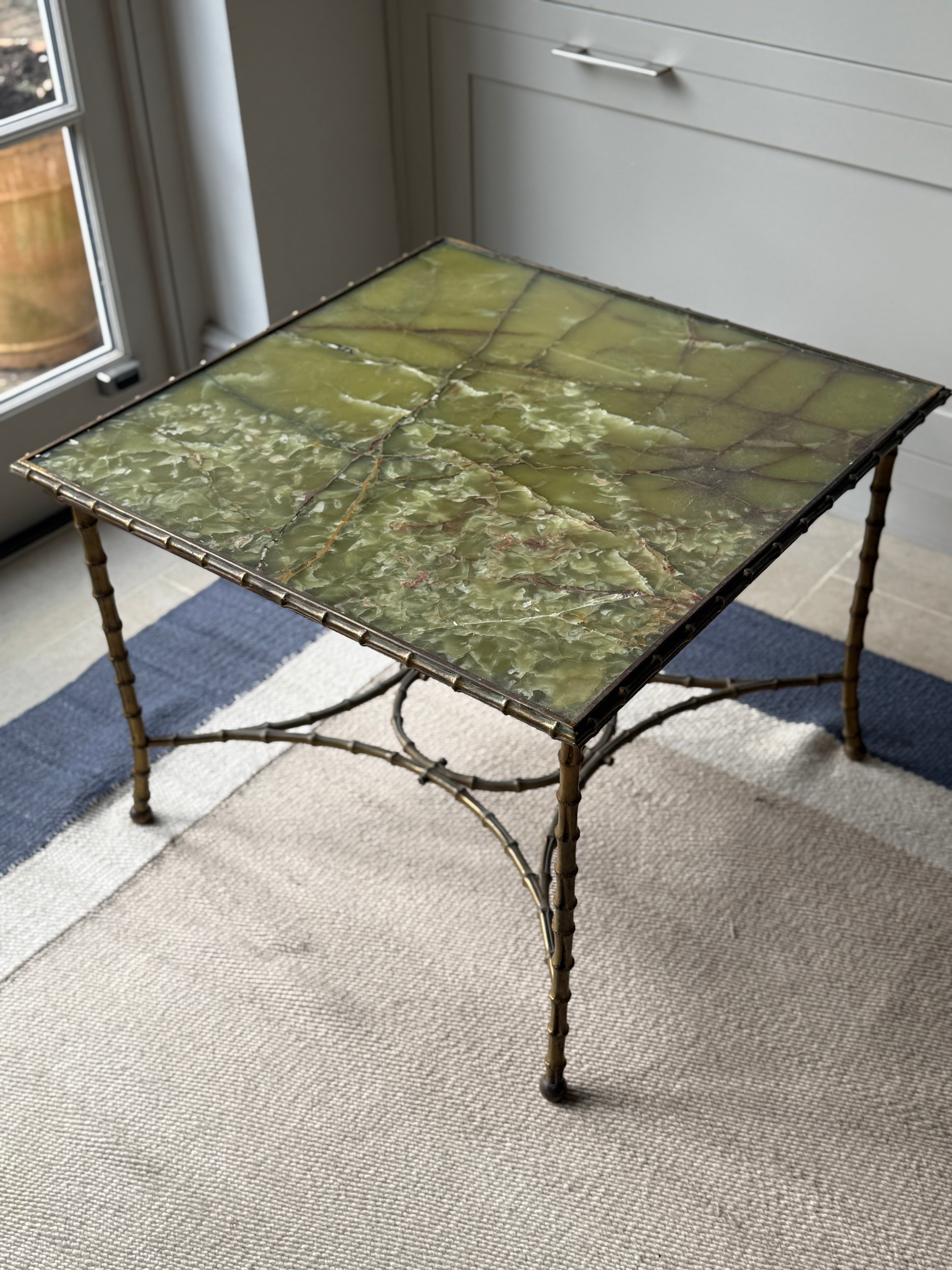 French Bronze  and Onyx Coffee Table