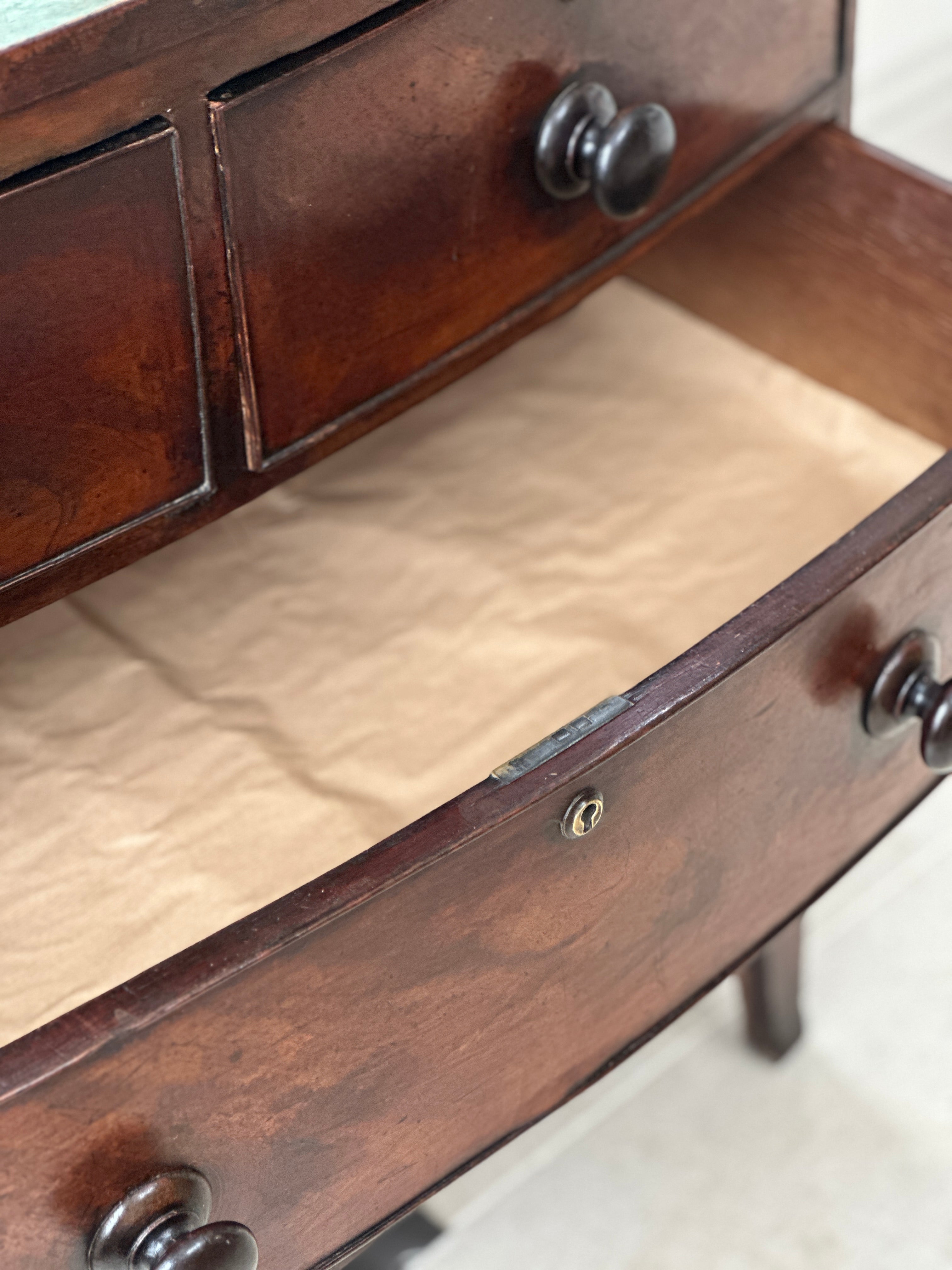 Small Bow Fronted Mahogany Chest of Drawers