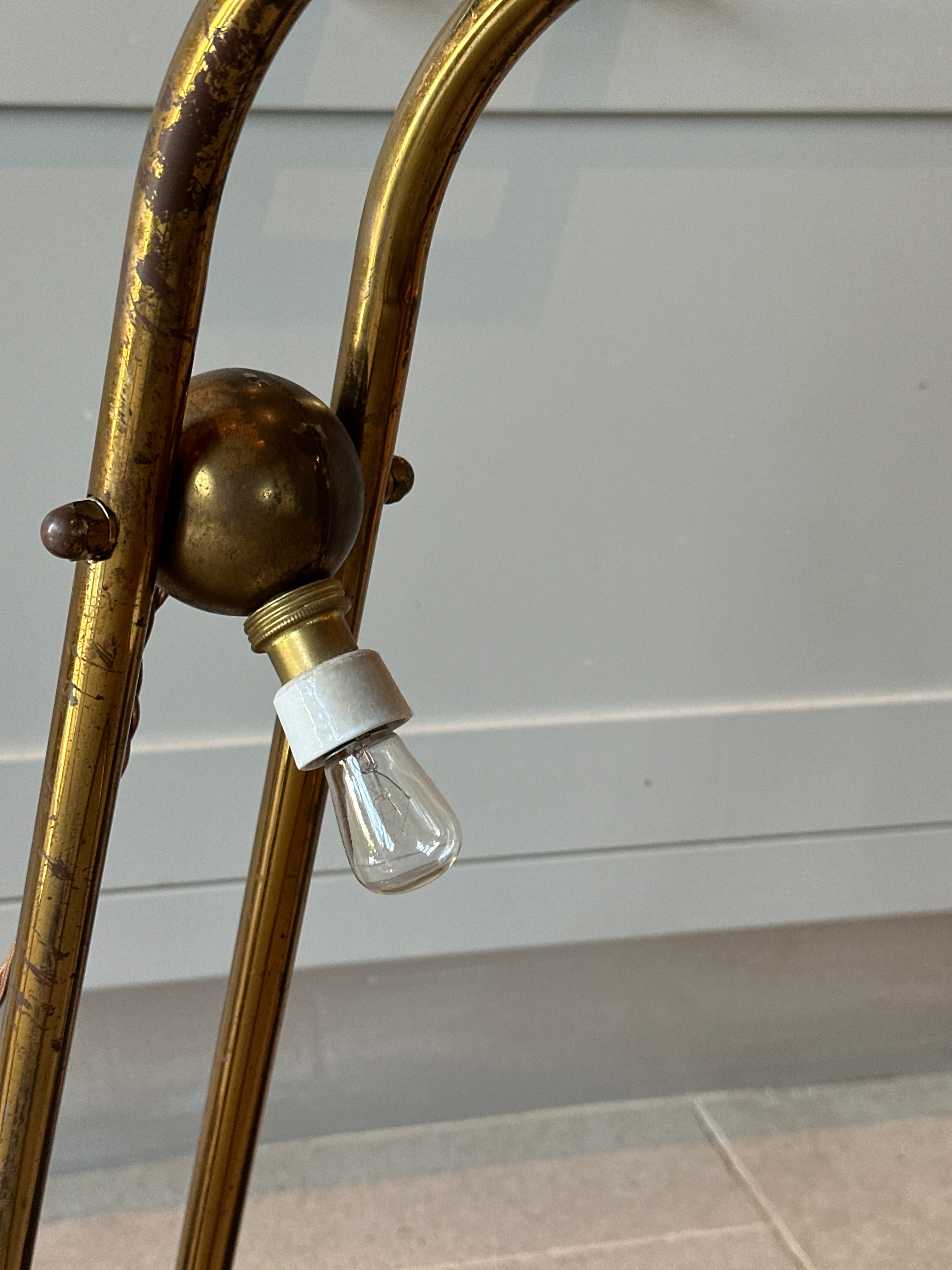 French Brass and Glass table with integrated light - 1950s