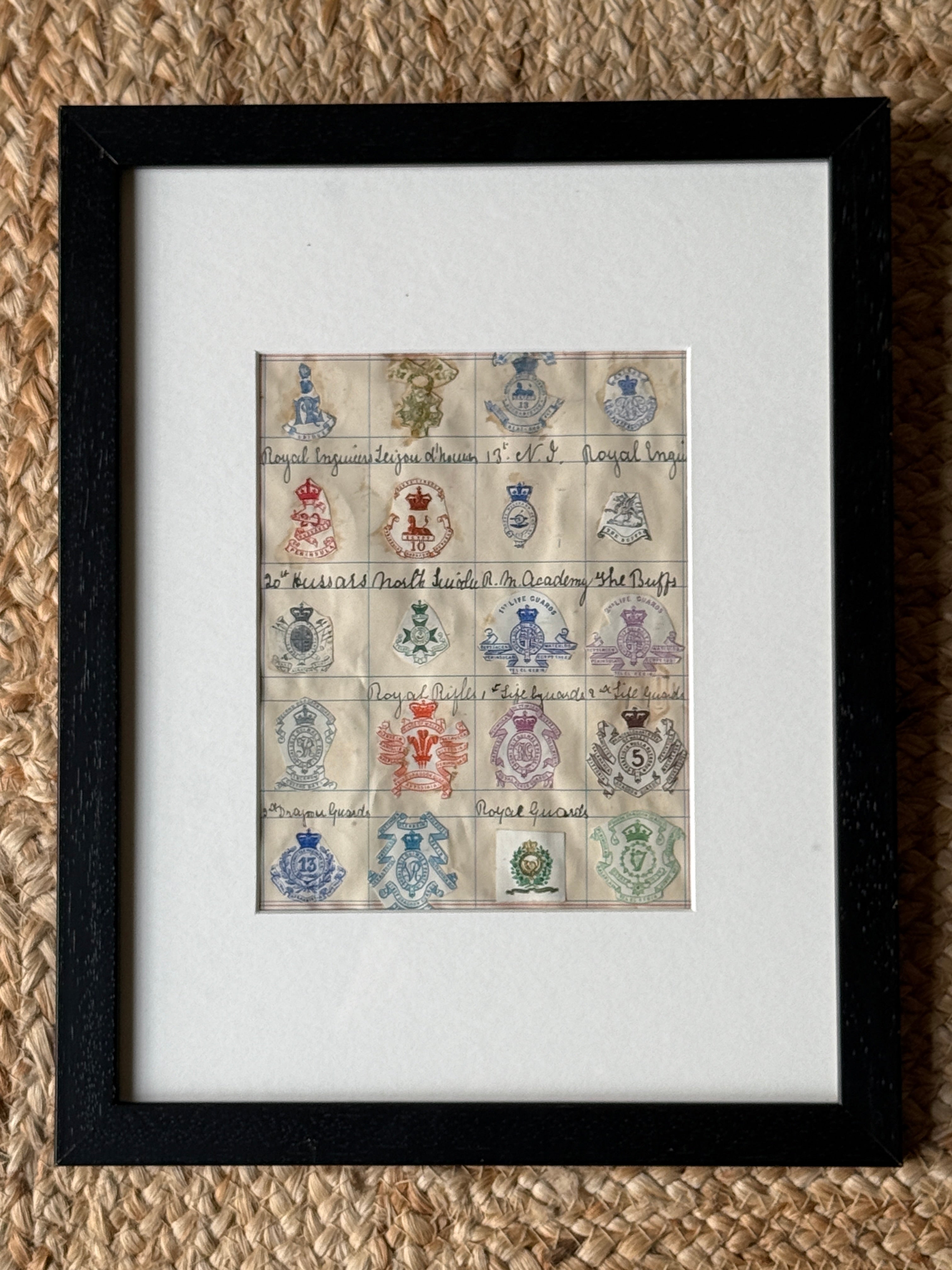 Framed 19th Century British Military Coat of Arms