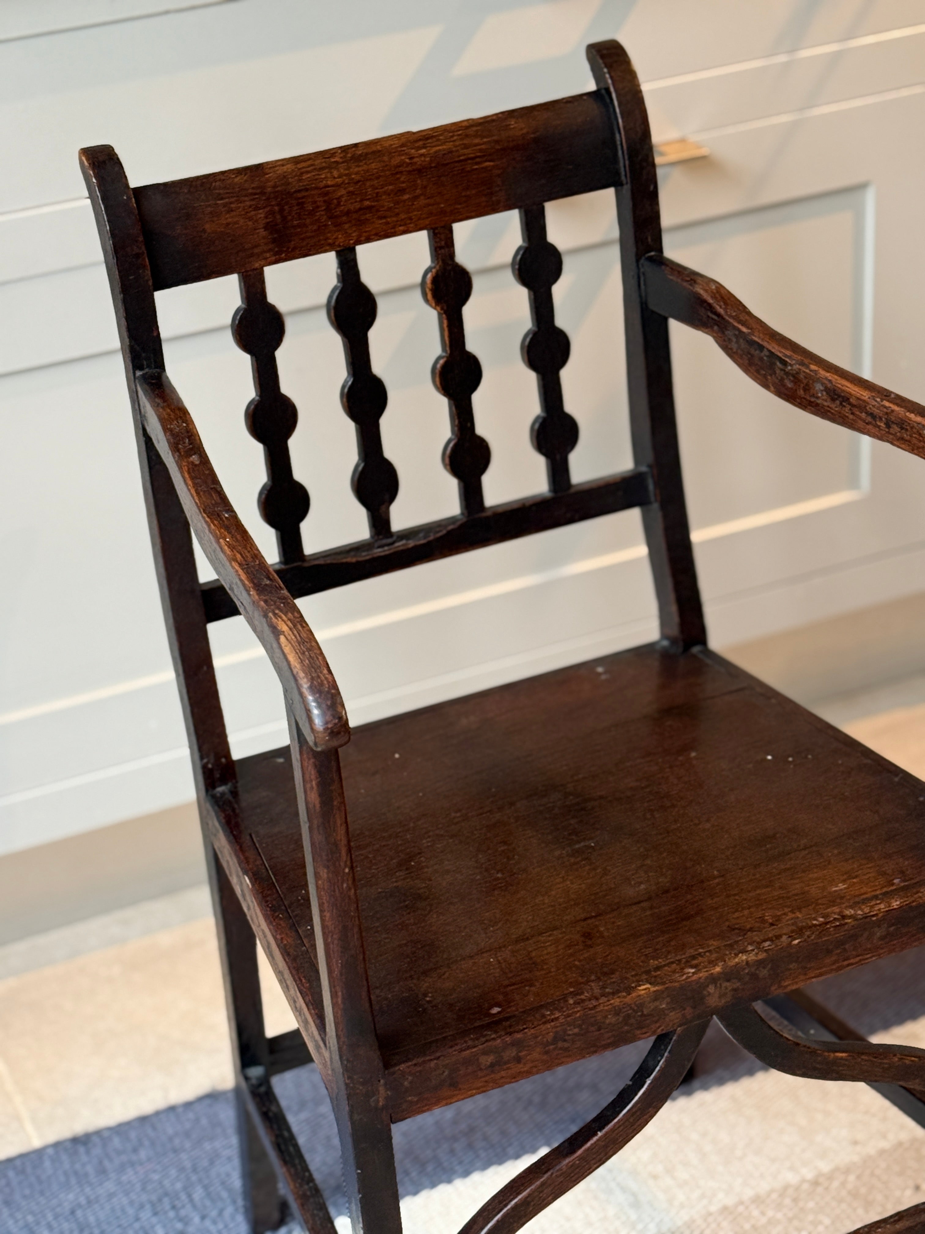 Small Decorative Ebonised Oak Chair