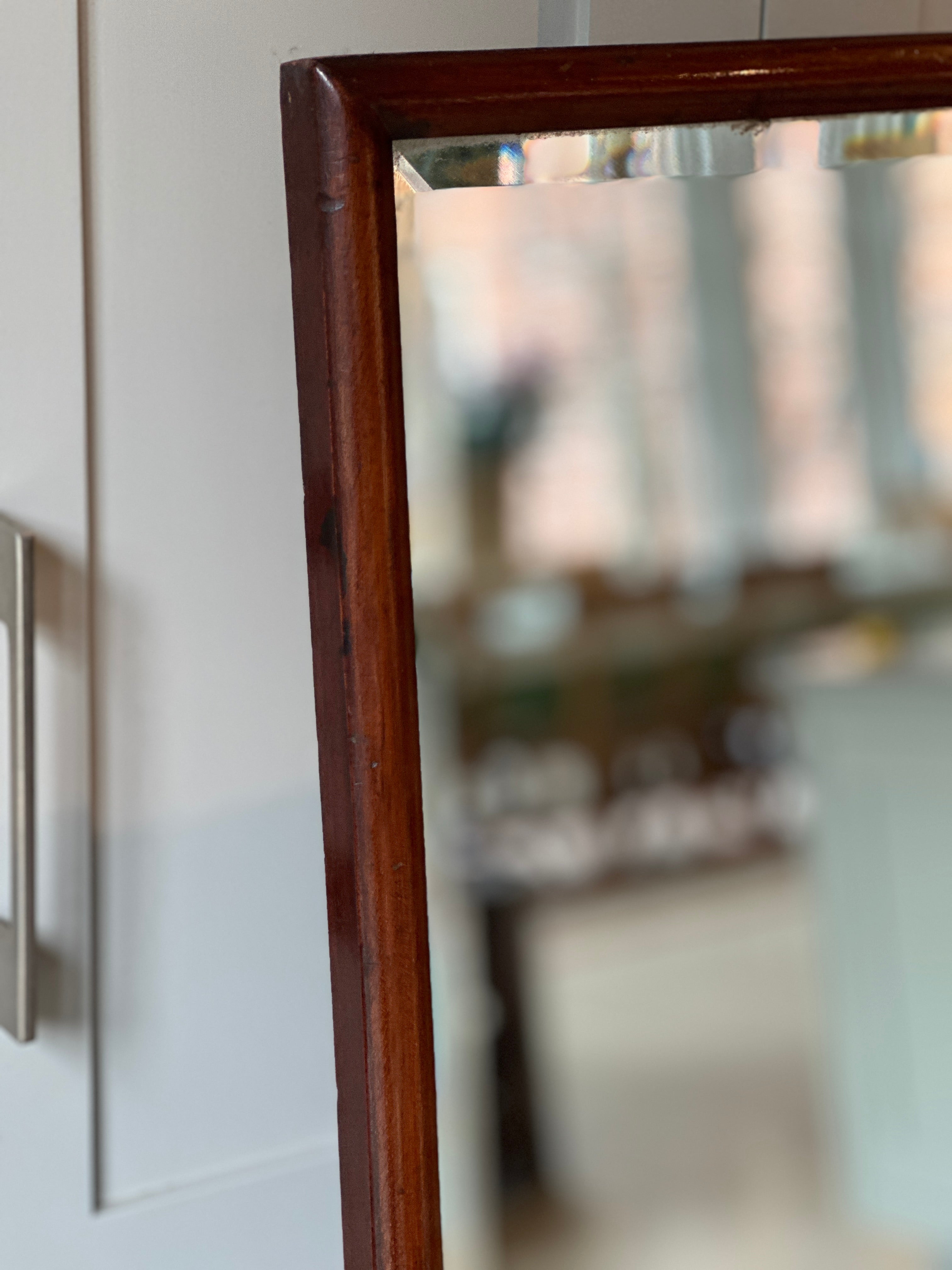 Large Mahogany Tailors or Dressing Room Mirror