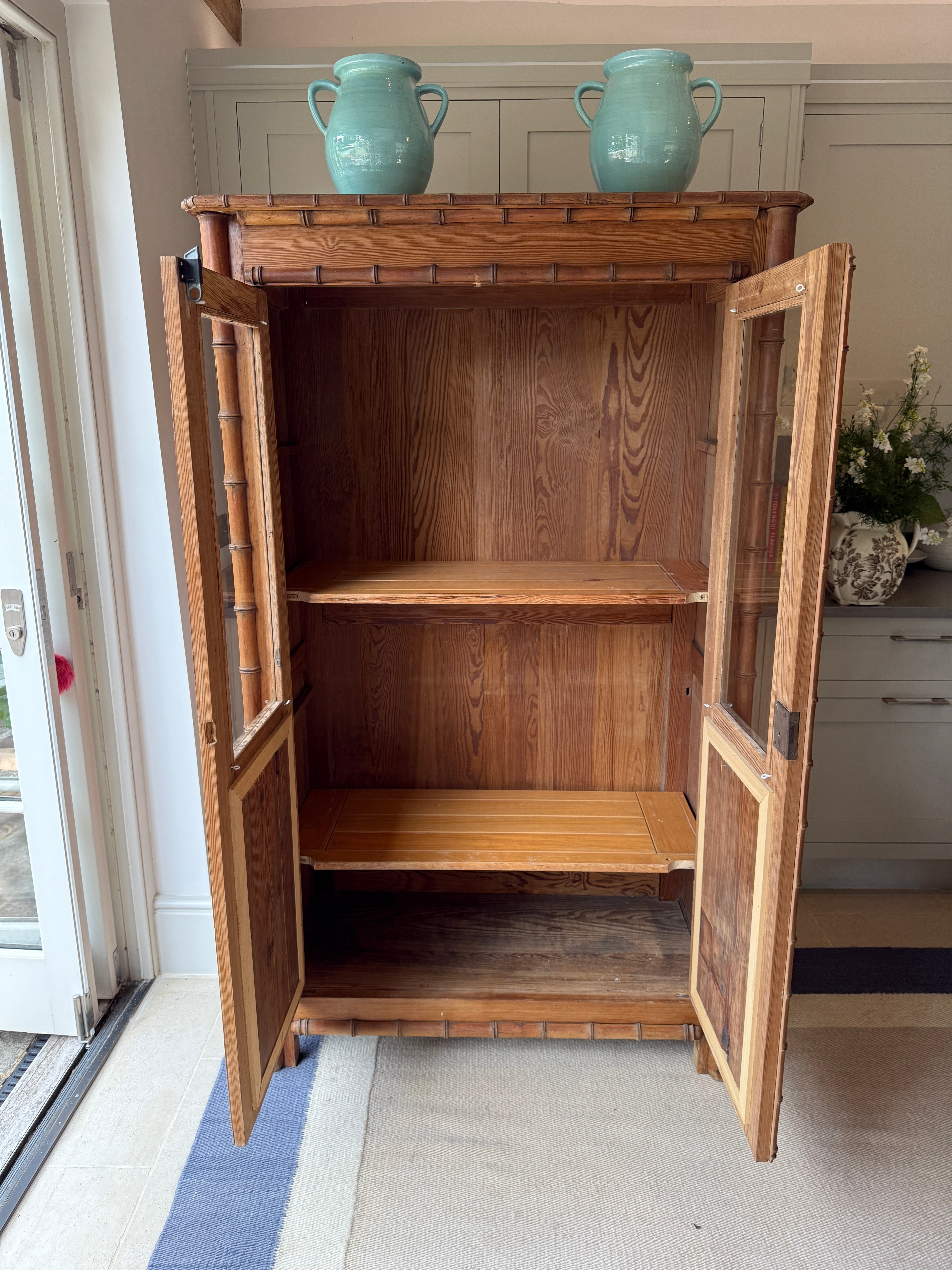 French Faux Bamboo Armoire