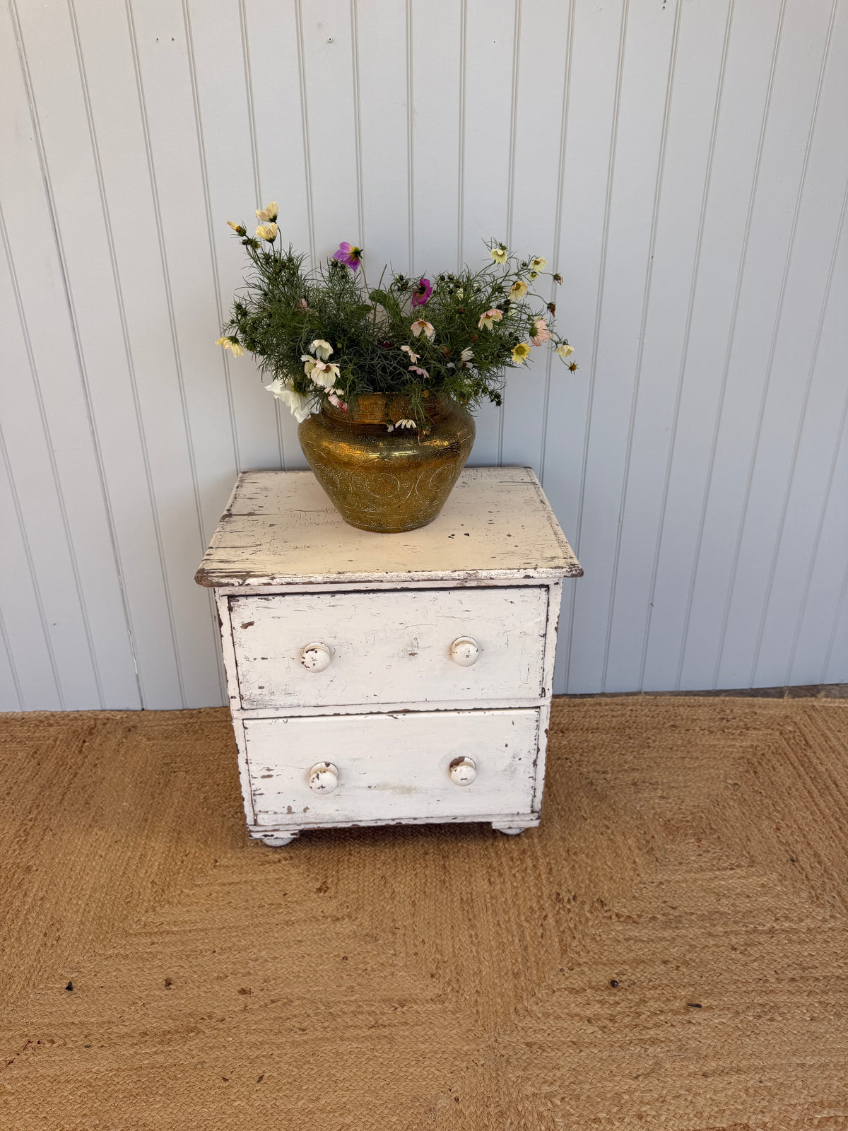 Small Antique Painted Pine Chest of Drawers