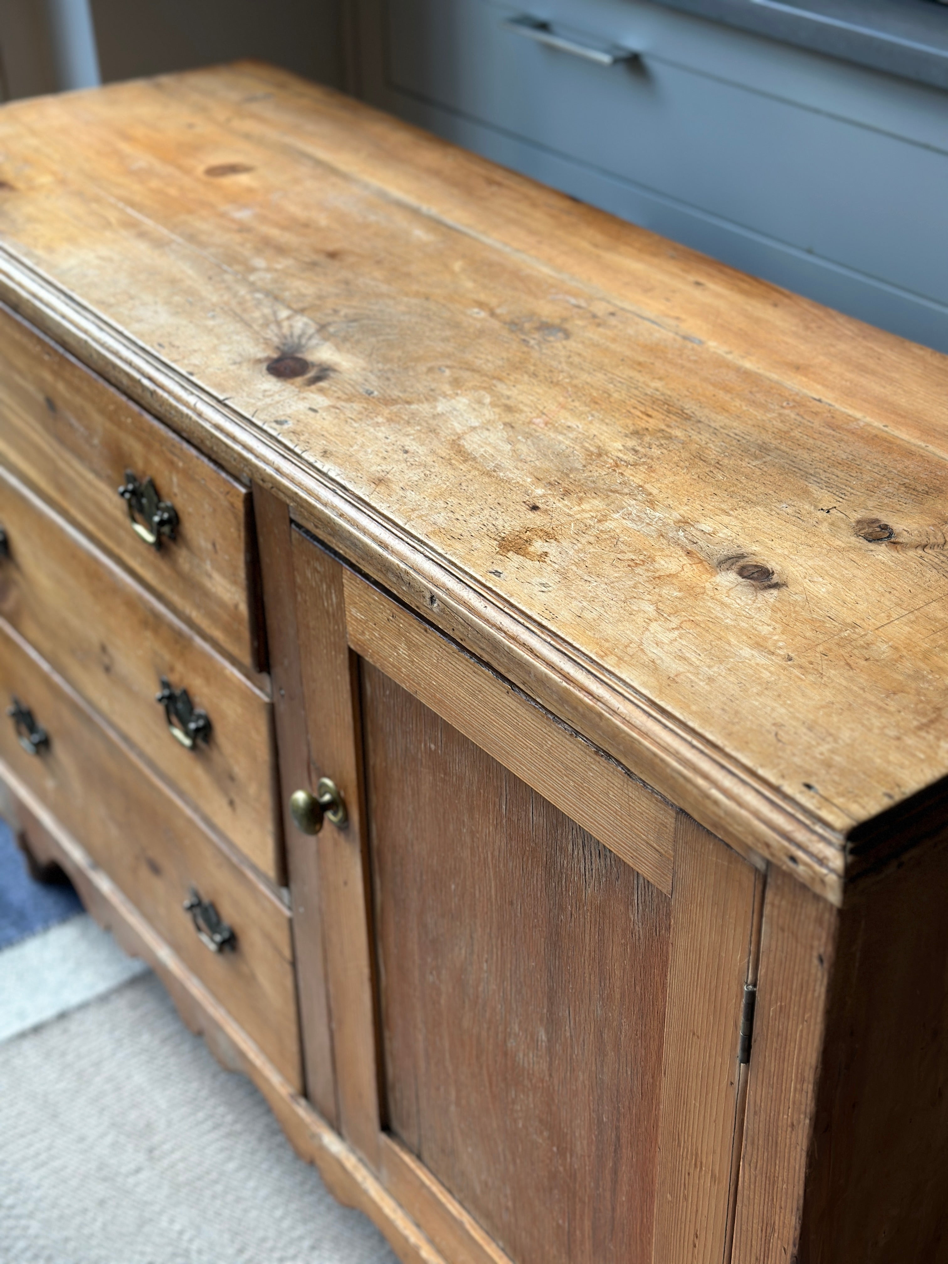 Small Antique Pine Dresser Base