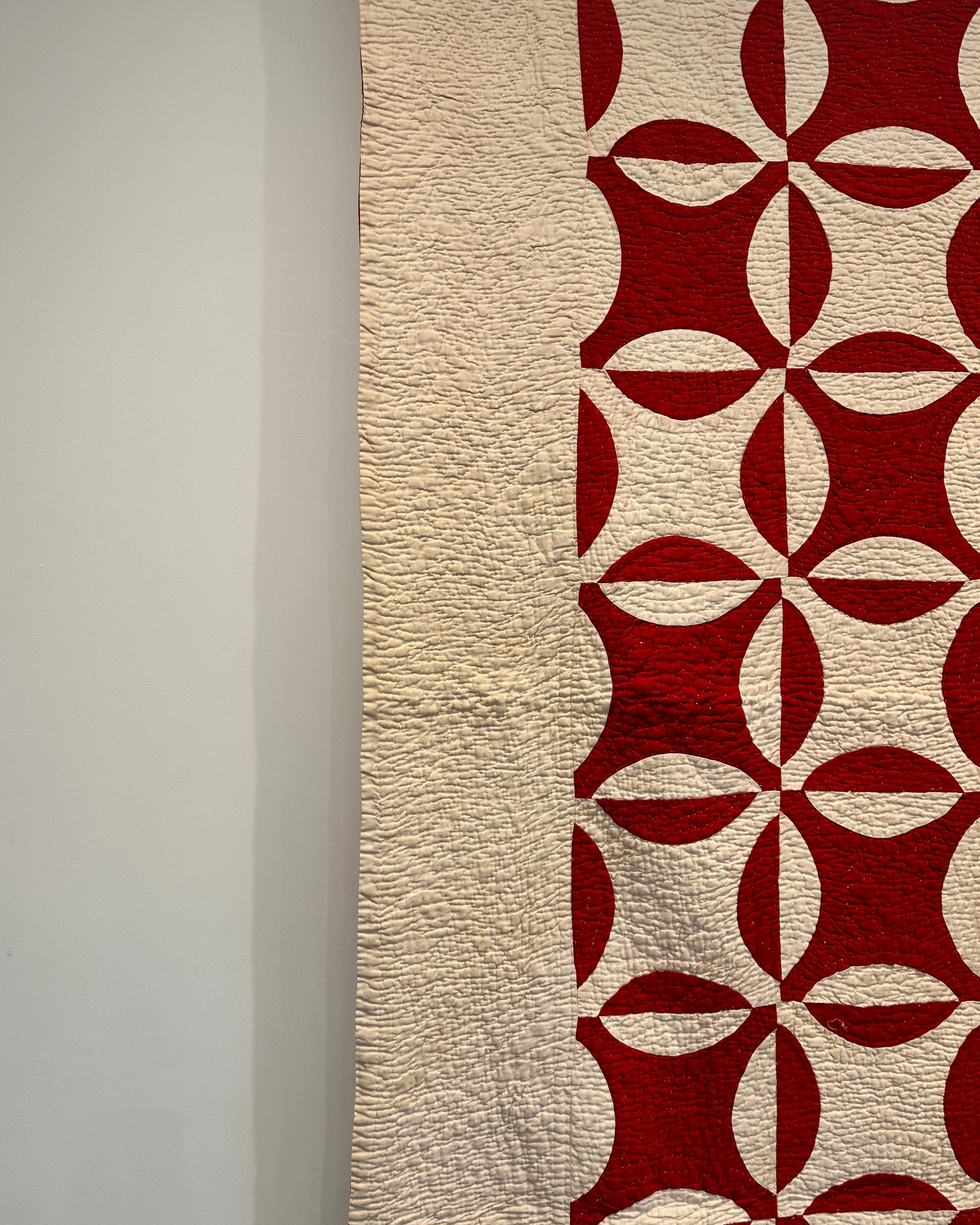 Antique Red and White American Quilt circa 1860