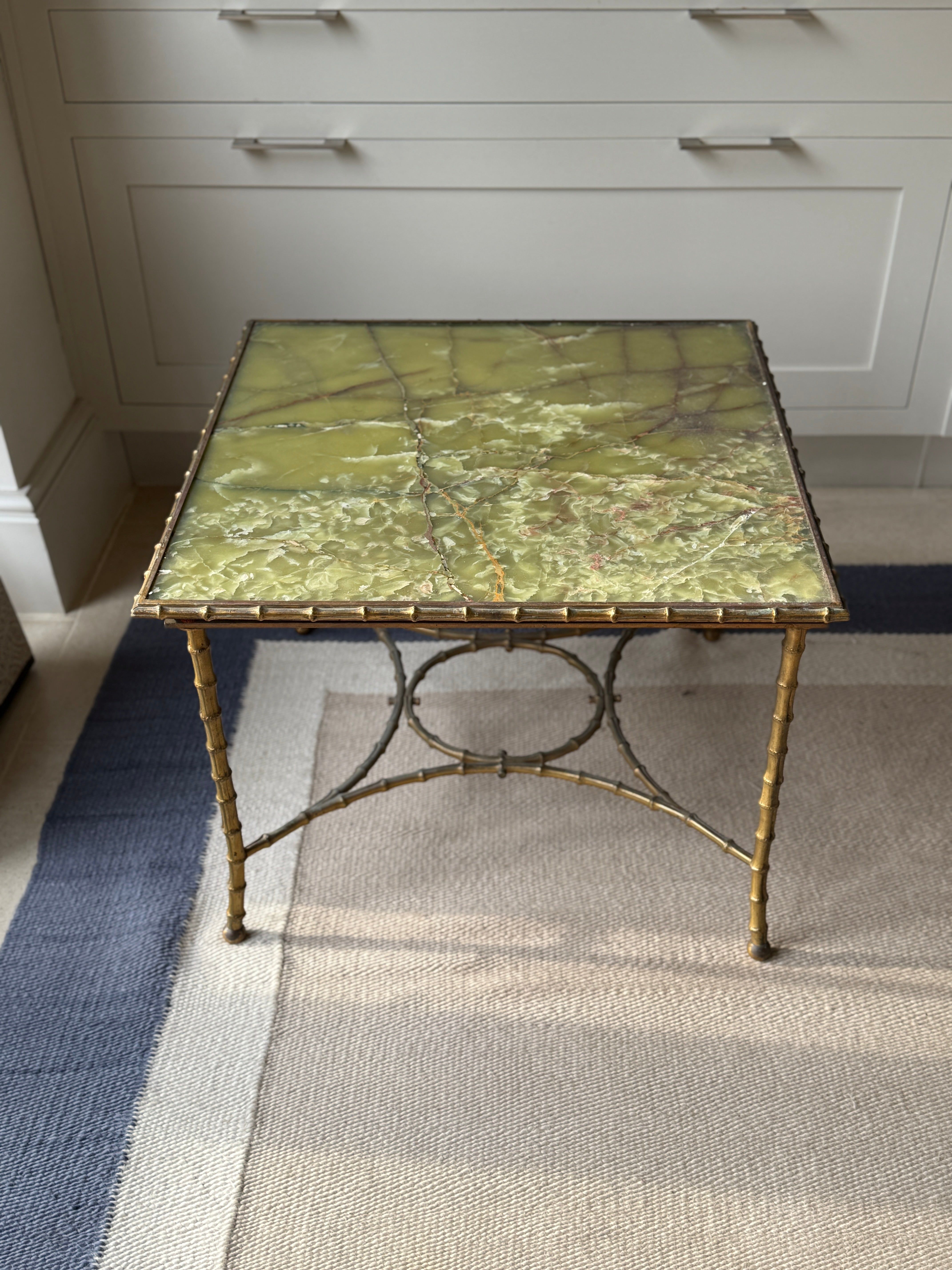 French Bronze  and Onyx Coffee Table