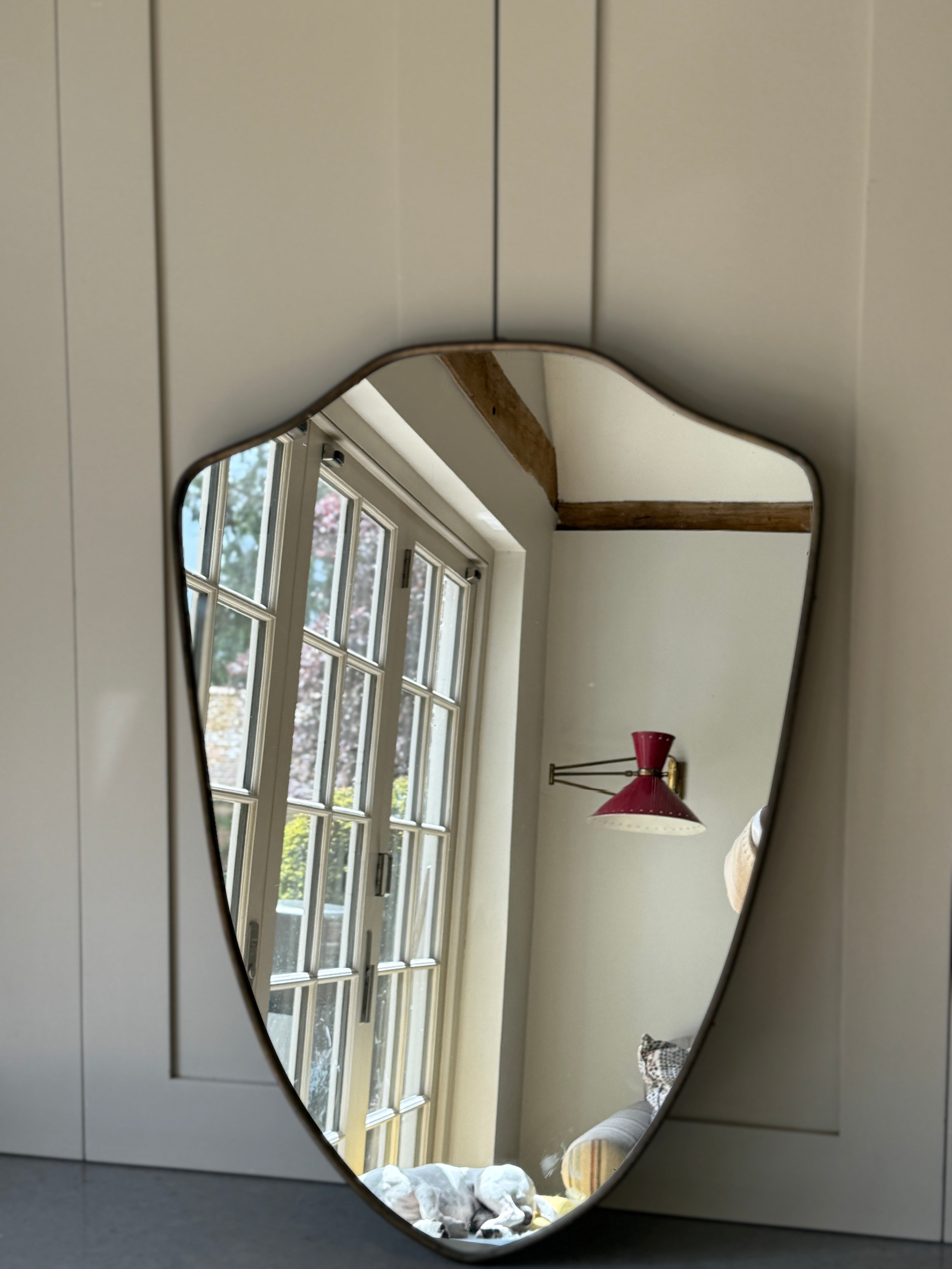 Small Brass Shield Mirror (66x48.5cm)