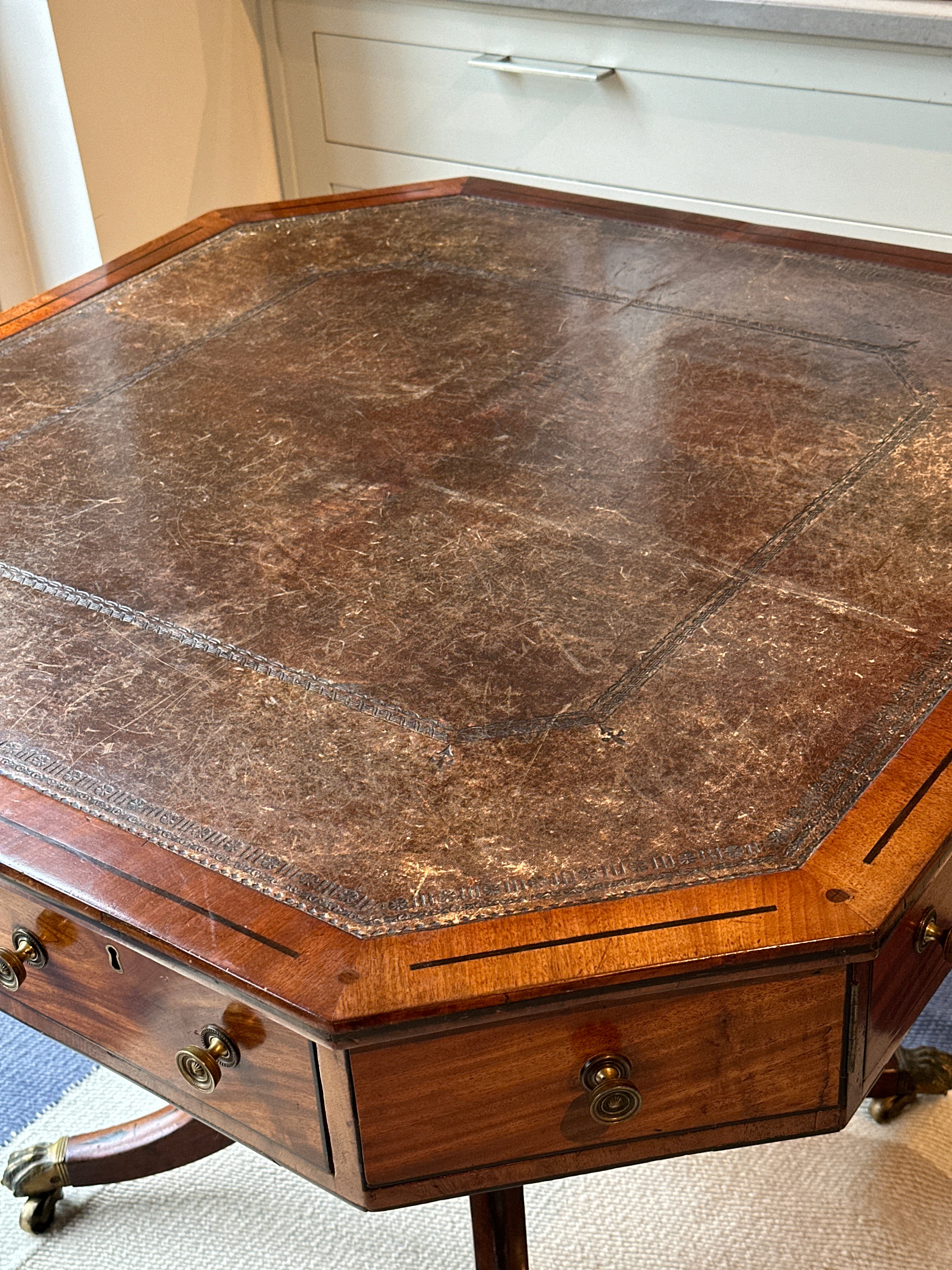 Reserved 19th Century Octagonal Drum Table