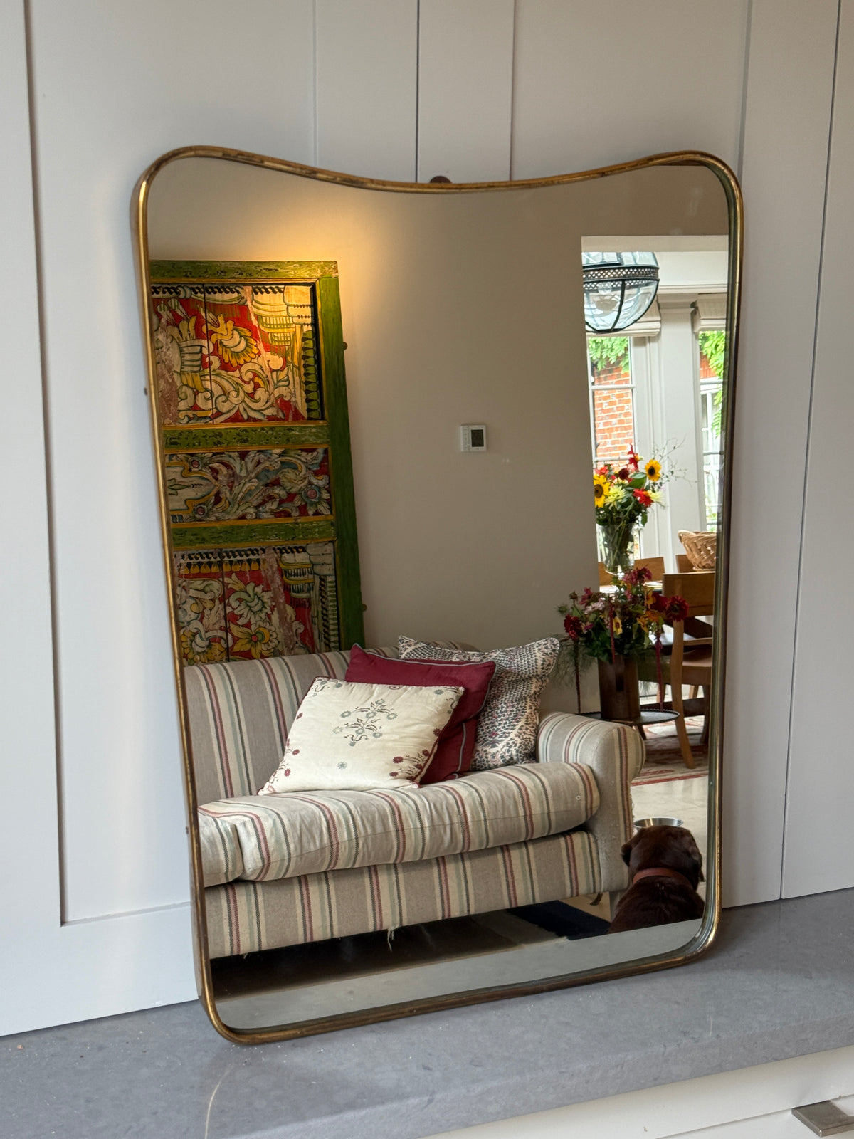 Small Italian Brass Shield Mirror 60x45cm