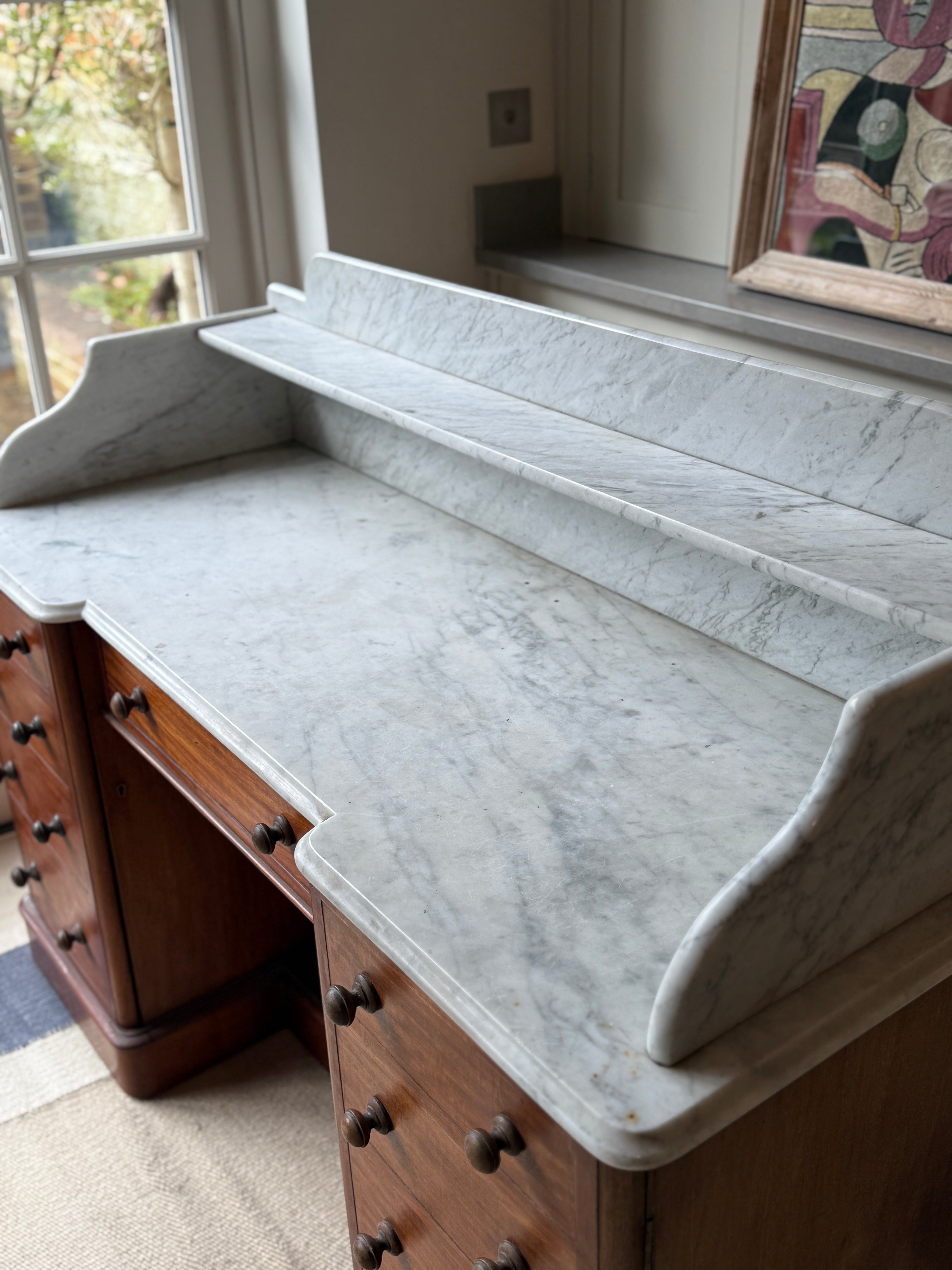 19th Century Washstand with Galleried Marble Top