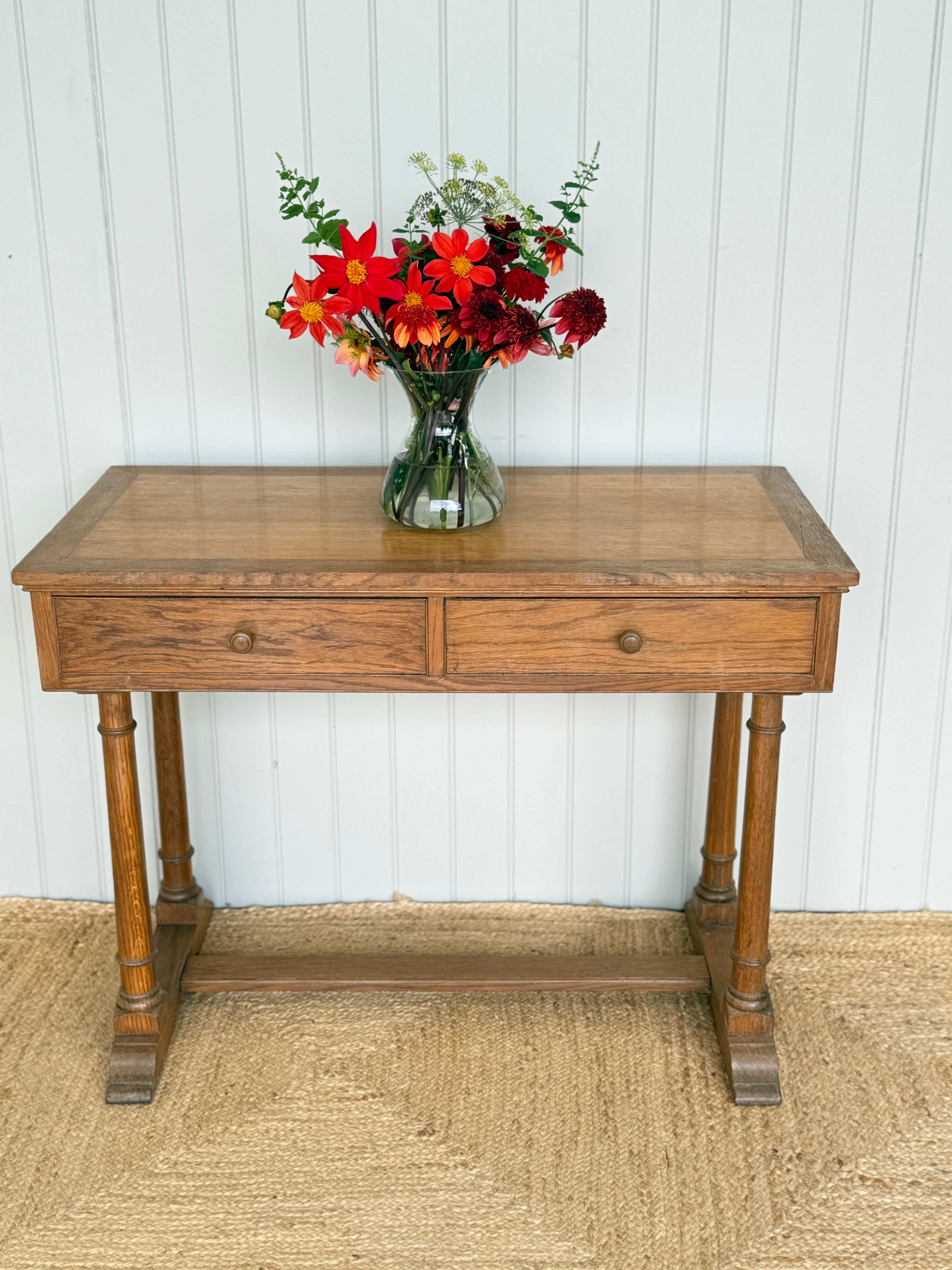 Oak Writing Table in the Manner of Heals
