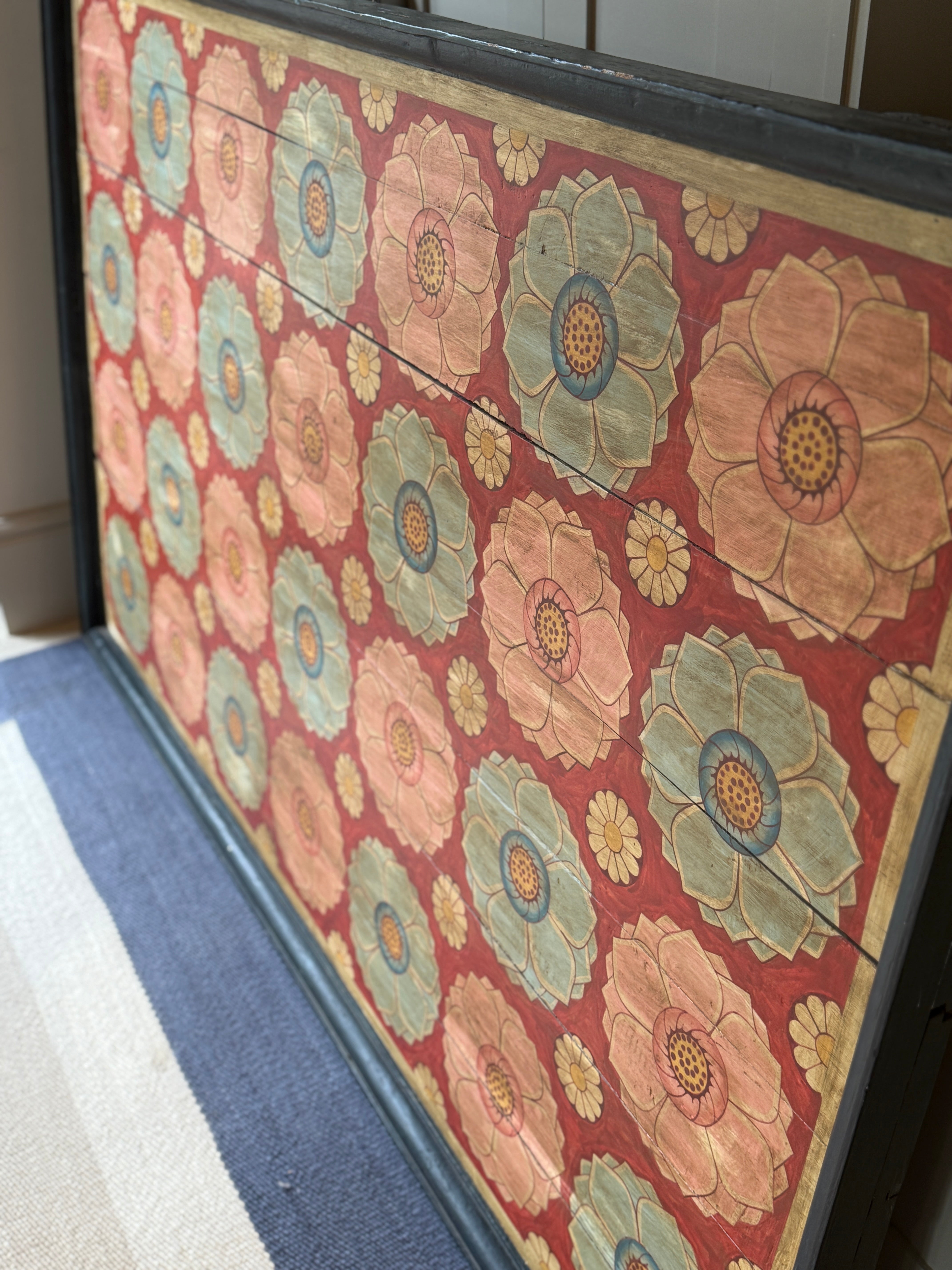 Large Framed Antique Kandayan Wood Panel