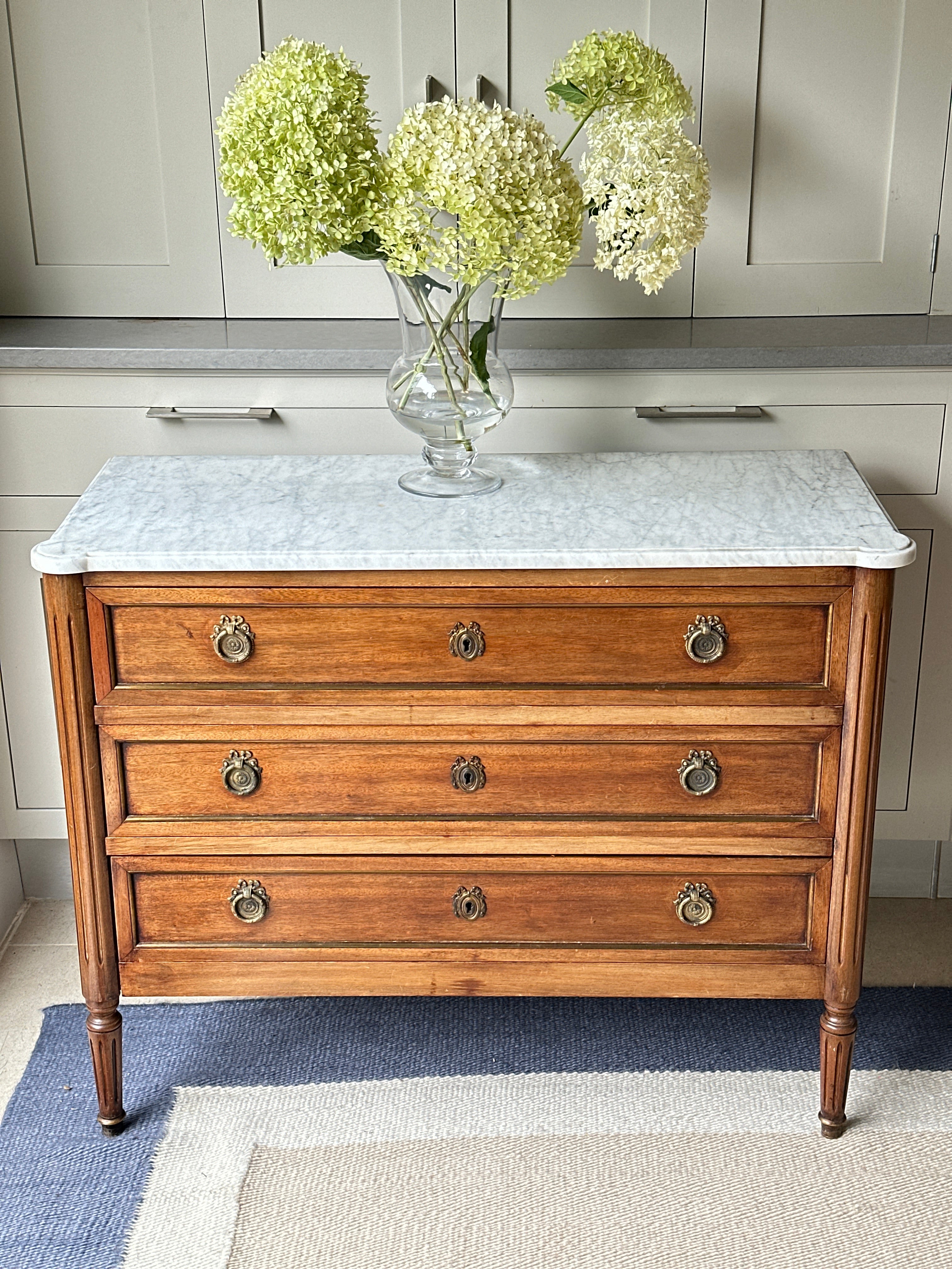 Smart Small French Commode with white marble top