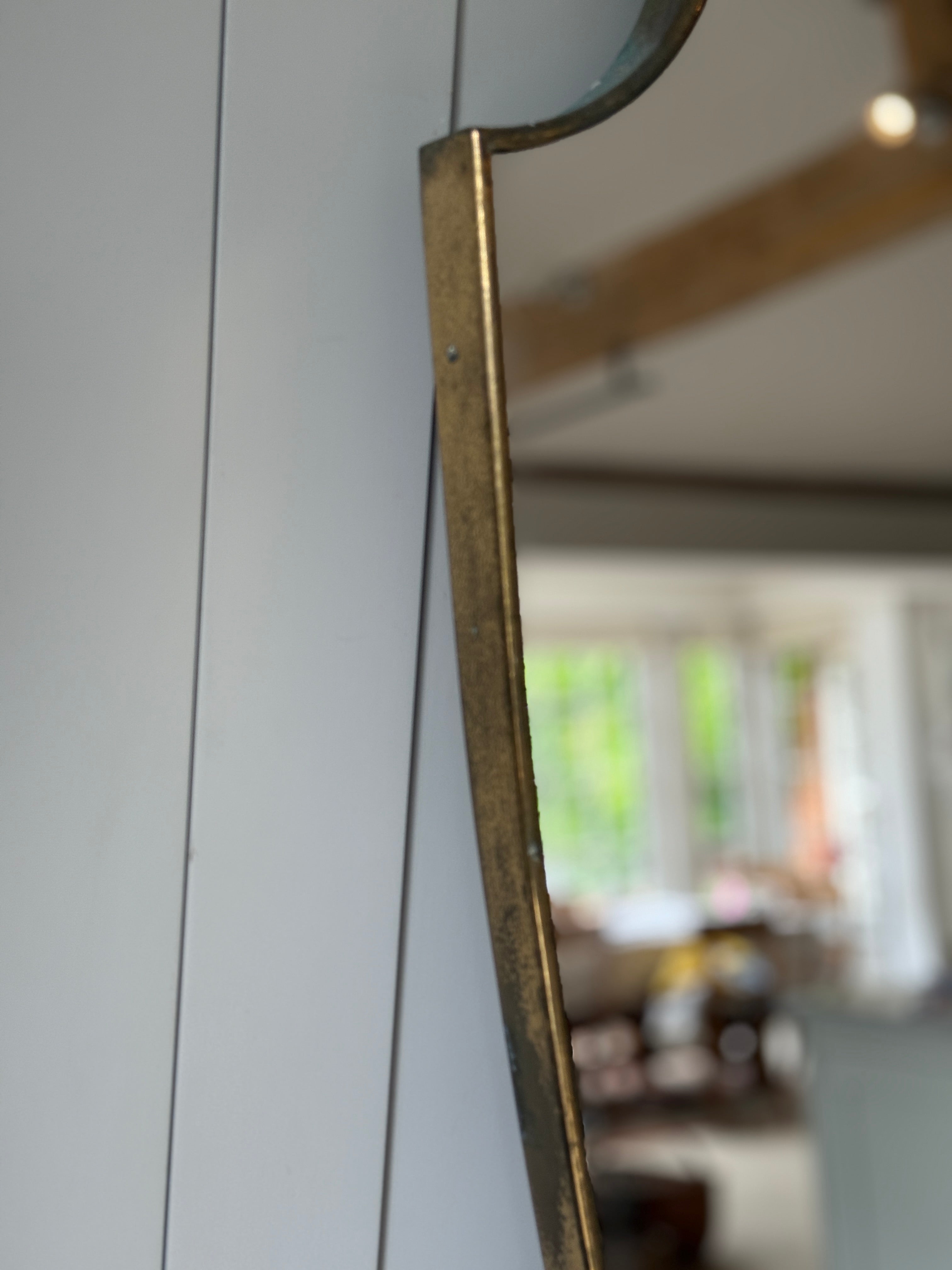 Italian 1950s Brass Shield Mirror