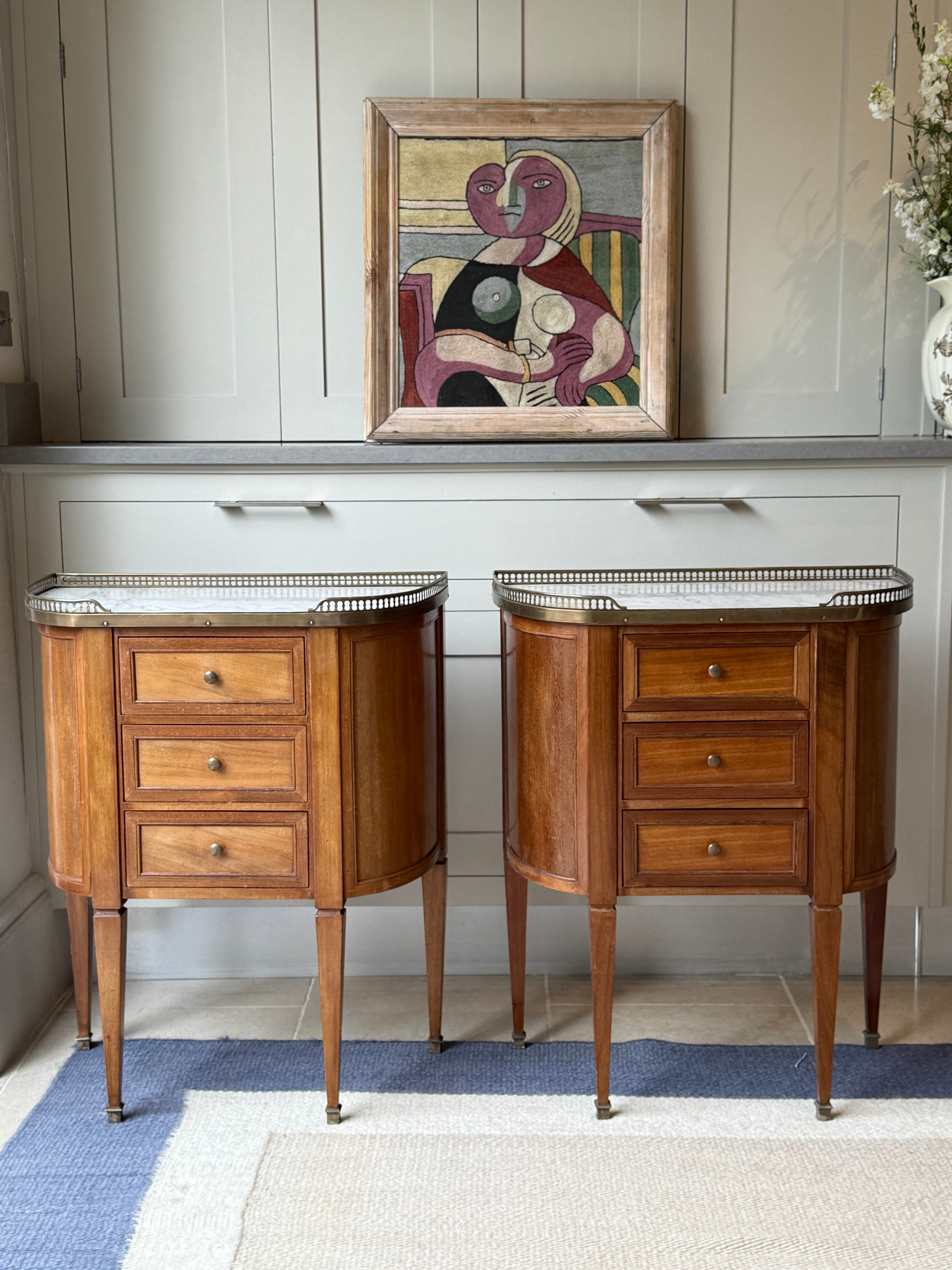 20th Century Marbled Topped Bedside Commodes