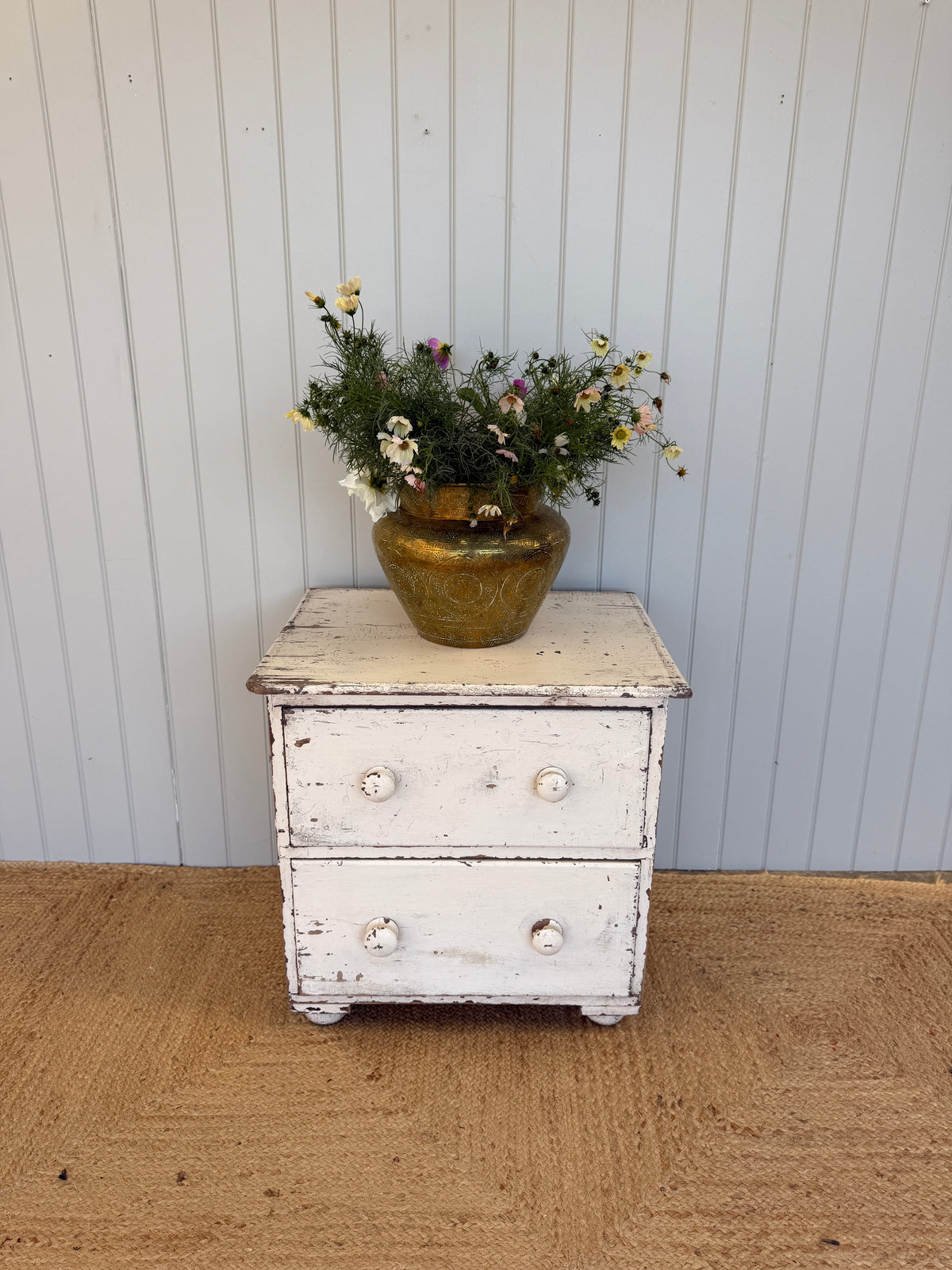 Small Antique Painted Pine Chest of Drawers
