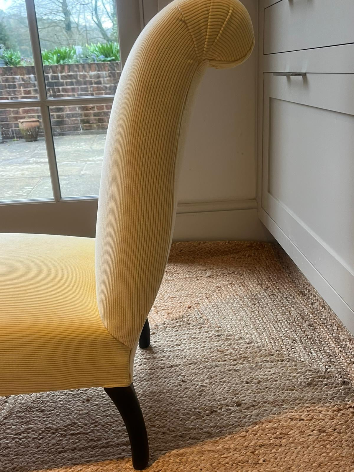 French Slipper Chair in Lemon RU Velvet