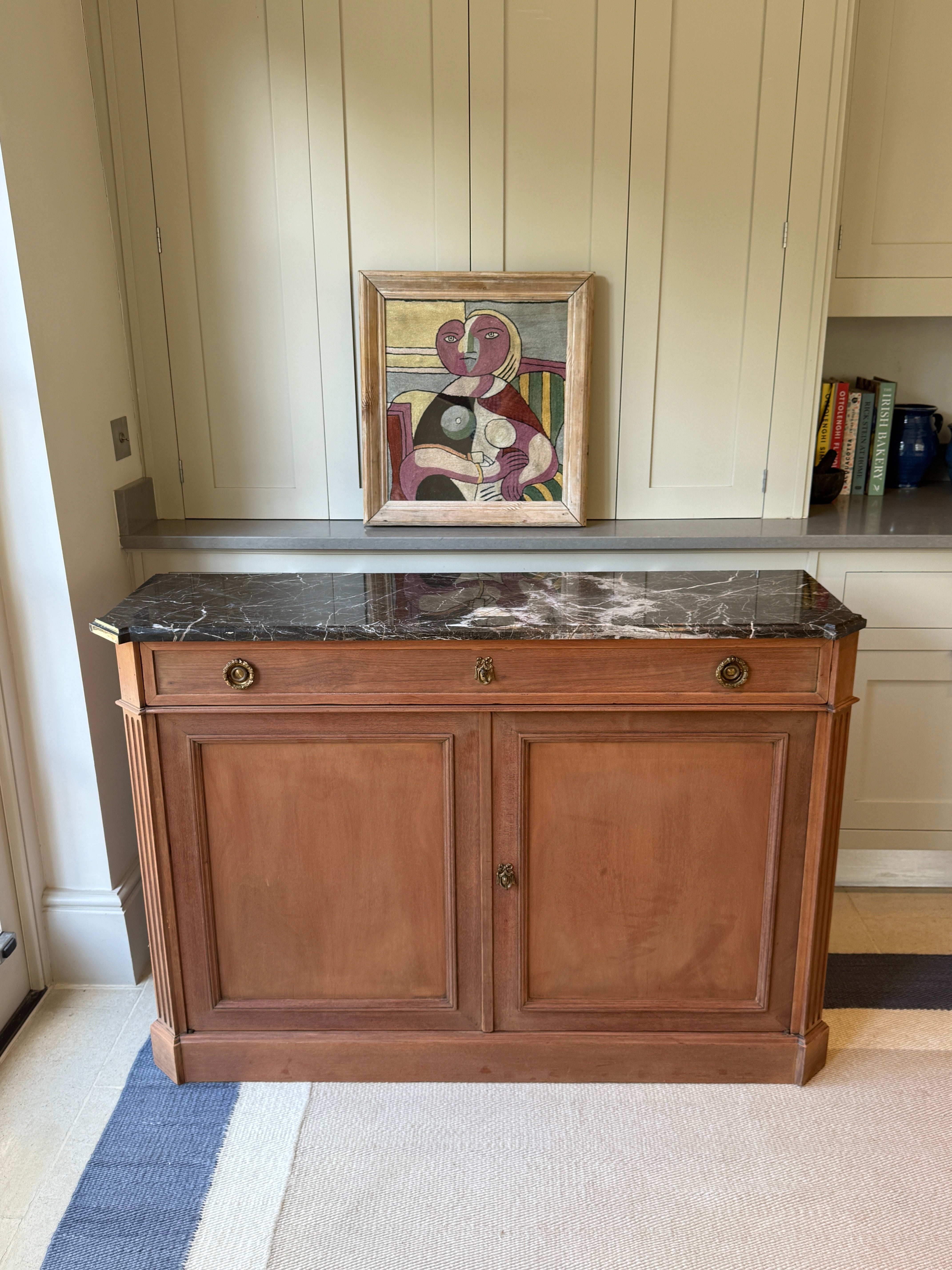 Slim French Marble Topped Side Board