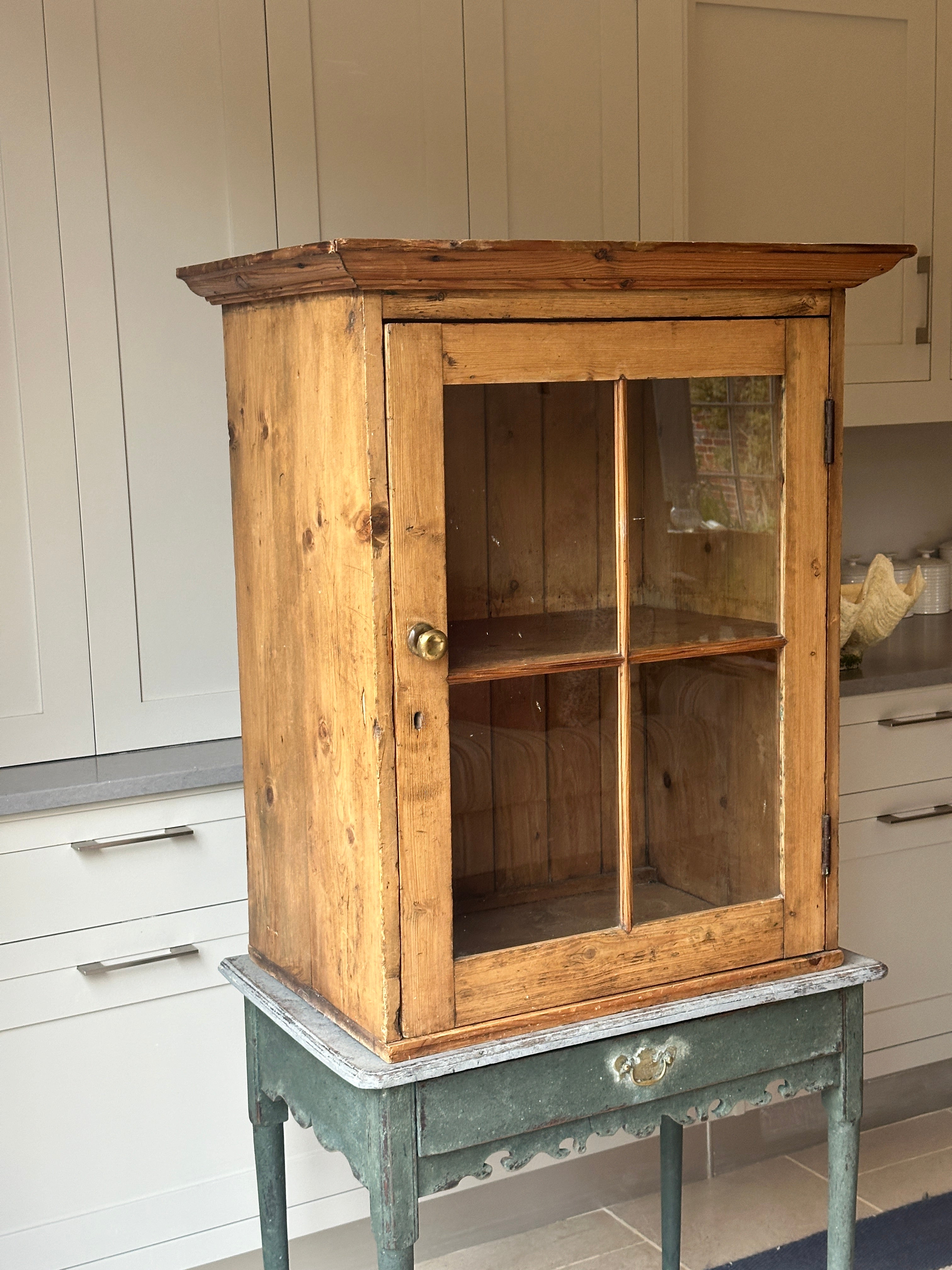 Victorian Pine Glazed Cupboard