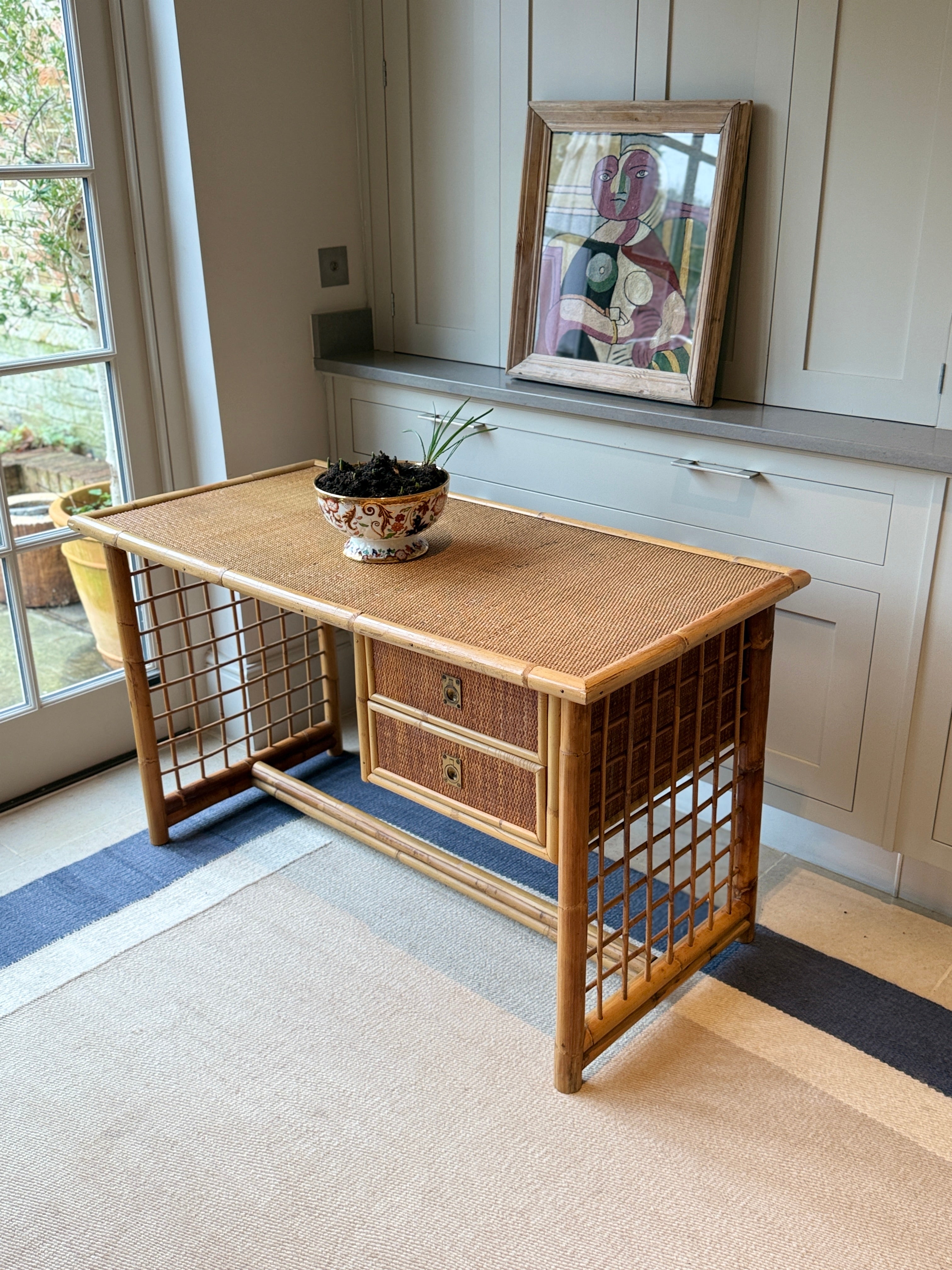 Italian Cane Desk 1970s