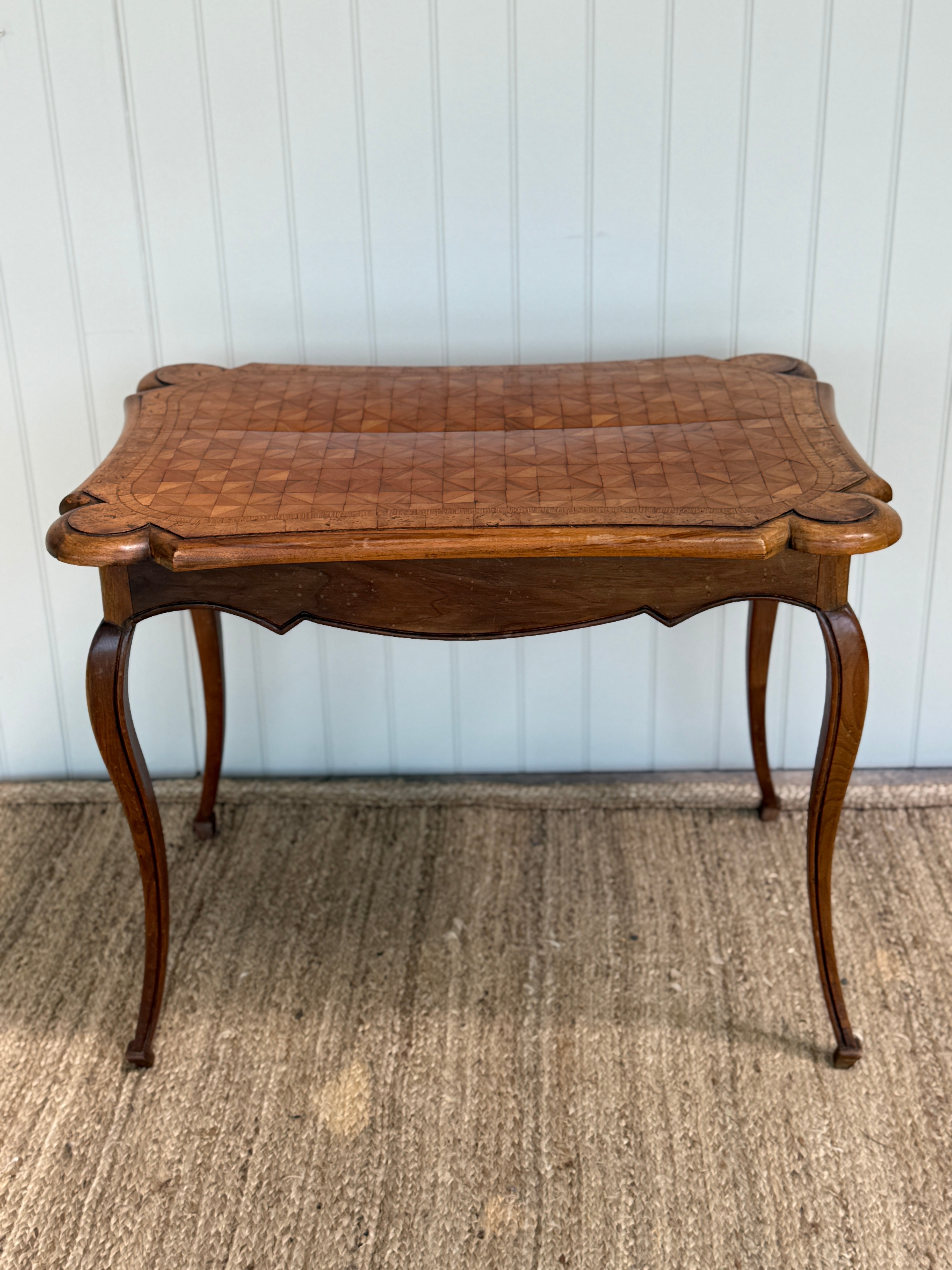 French Parquetry Side Table, 19th Century