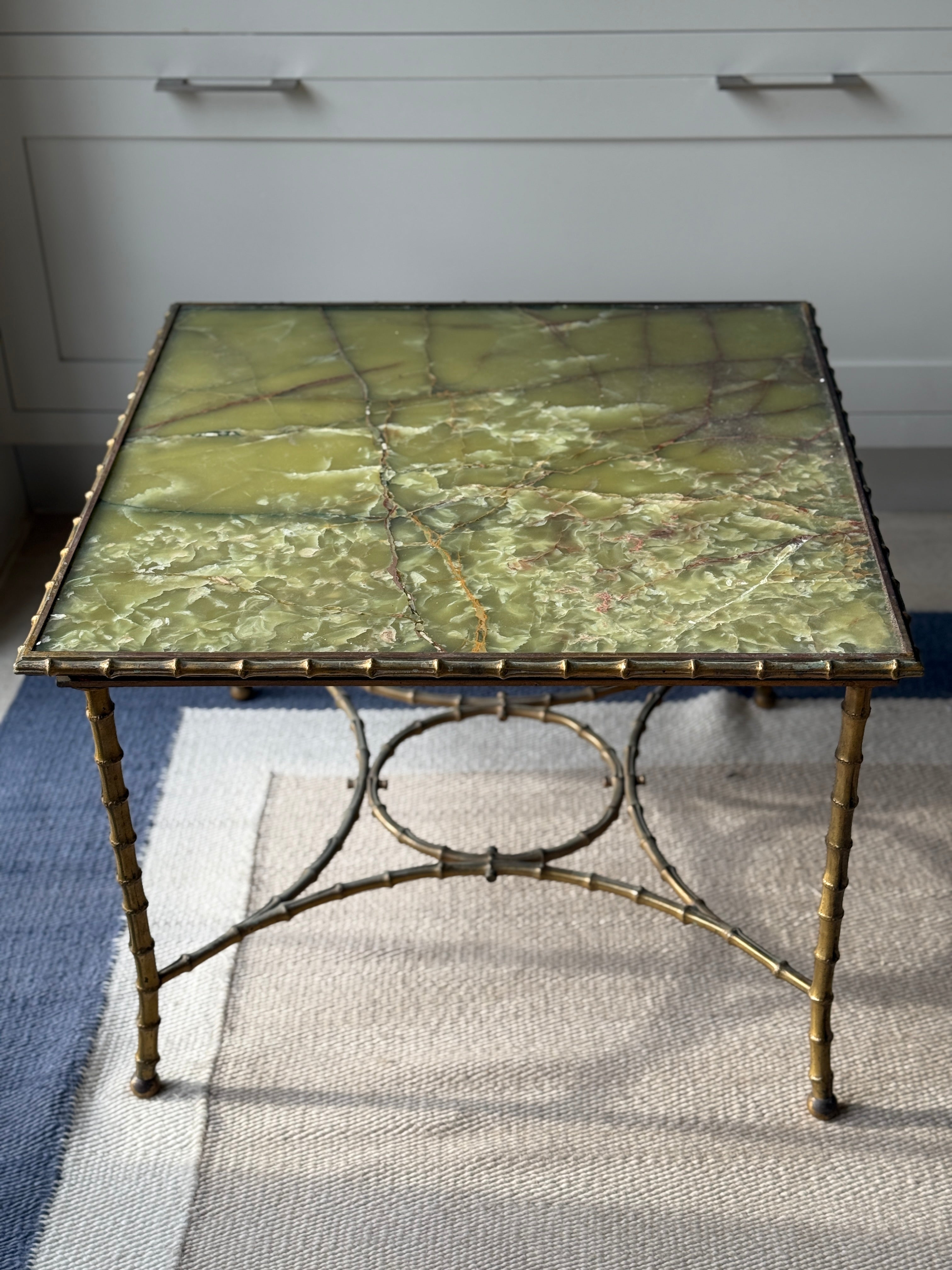 French Bronze  and Onyx Coffee Table