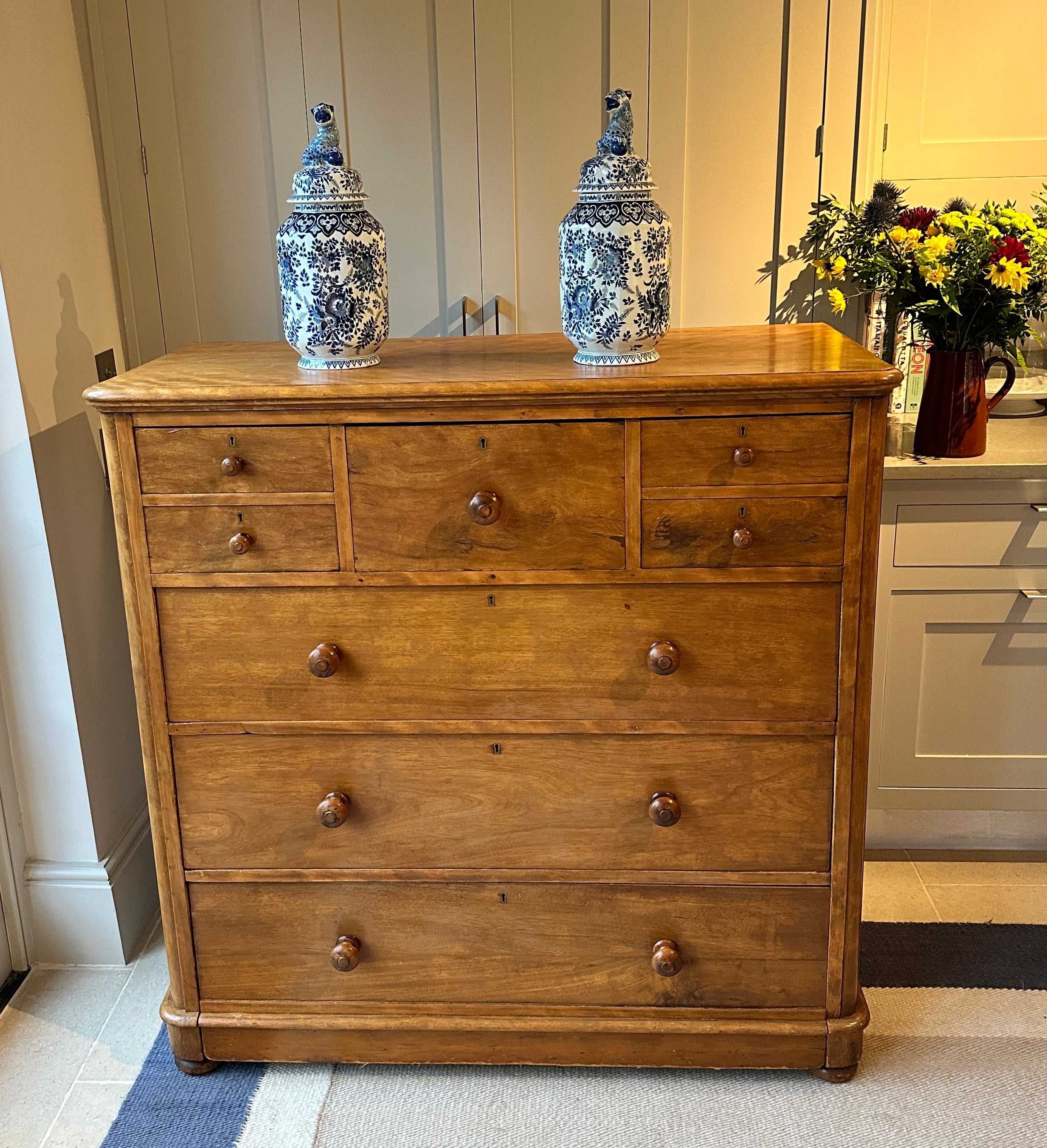 Large Maple & Co Satin Birch Chest of Drawer