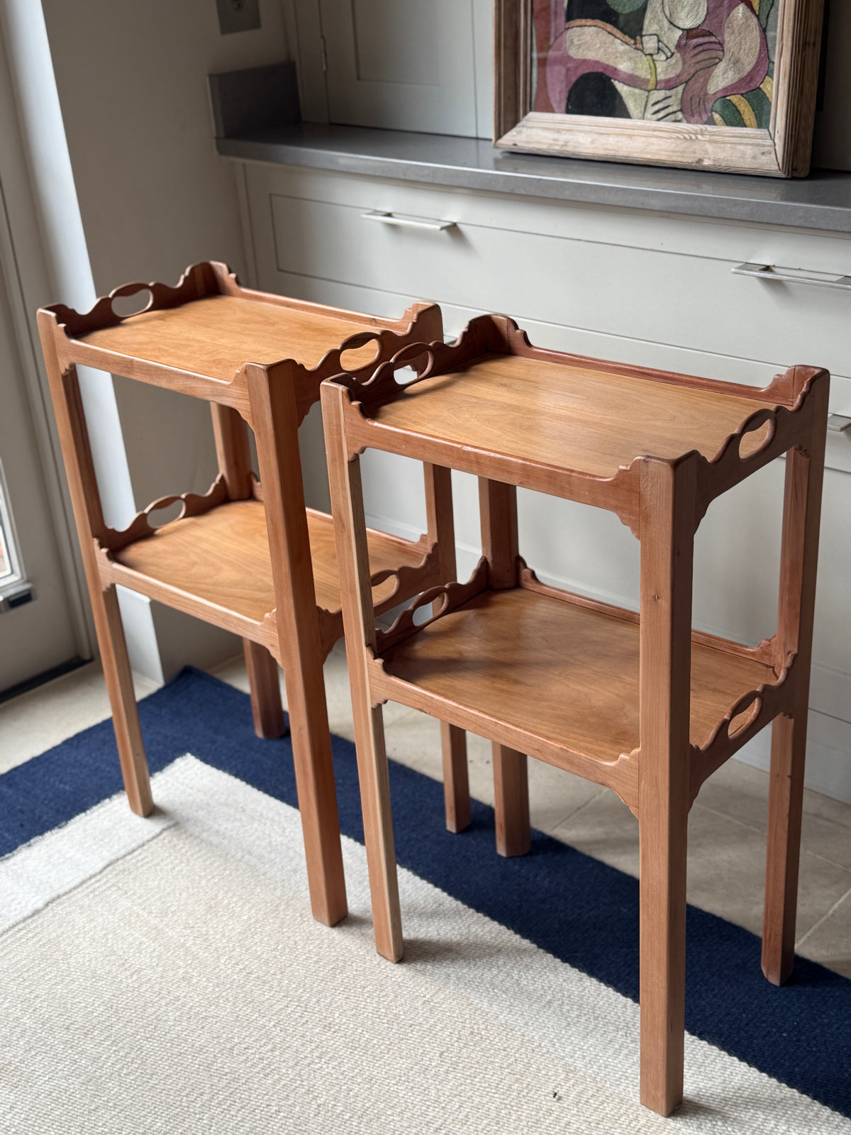 Pair of Mahogany Two-Tier Tray-Top Occasional Tables, Early 20th Century