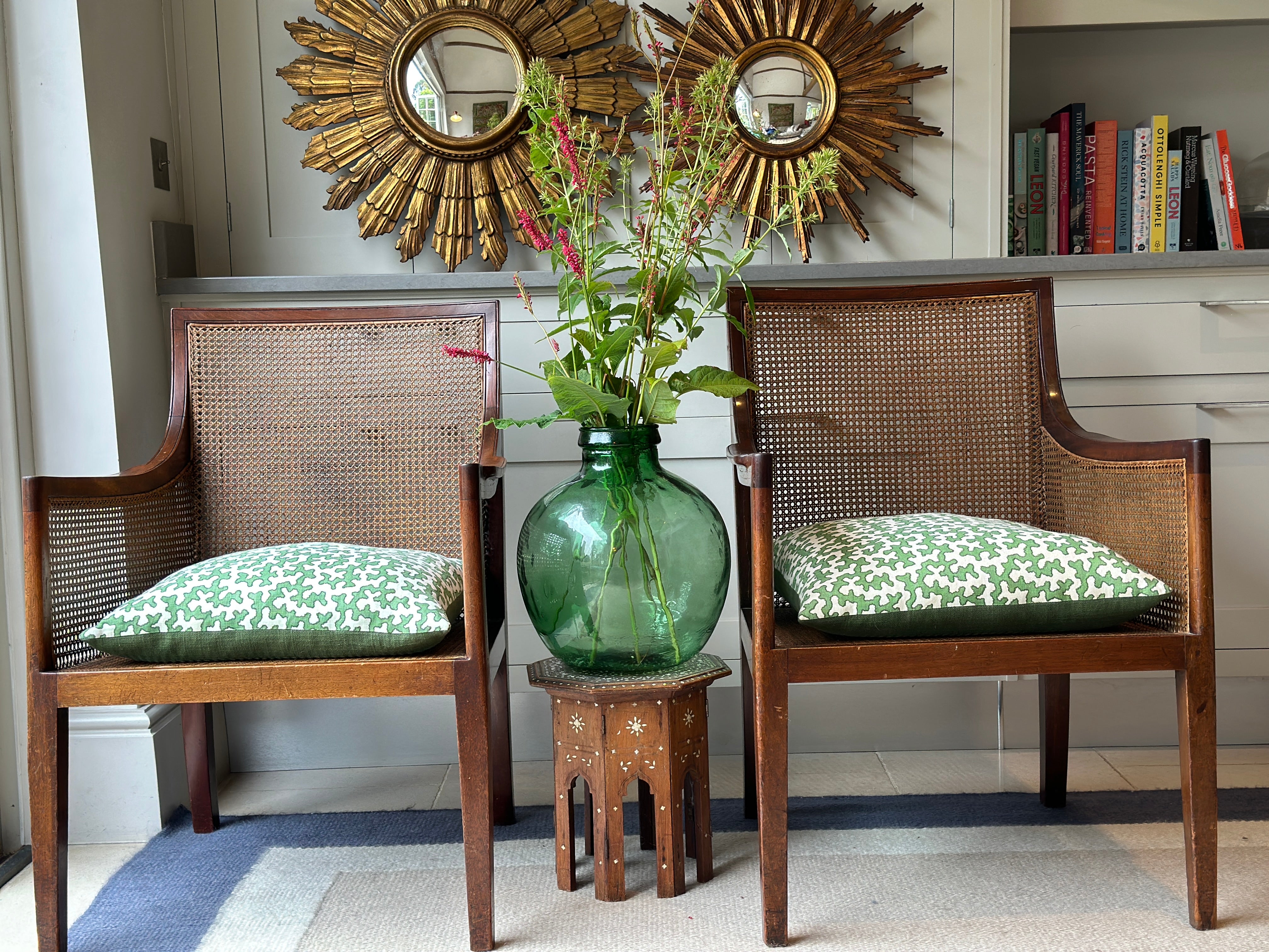 Pair of late 19th Century Mahogany Bergere Chairs