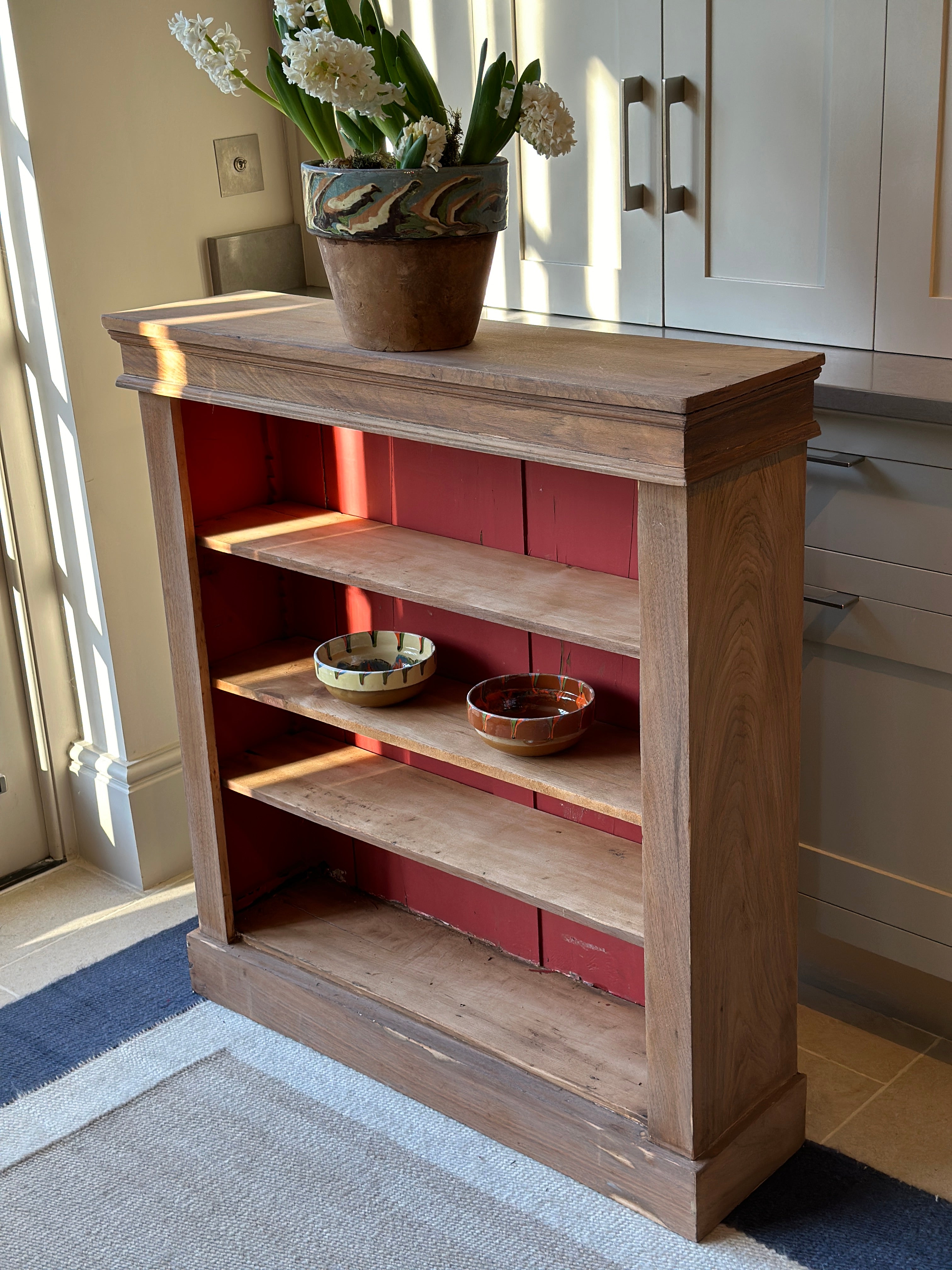 Vintage Pine Shelves with Red interior