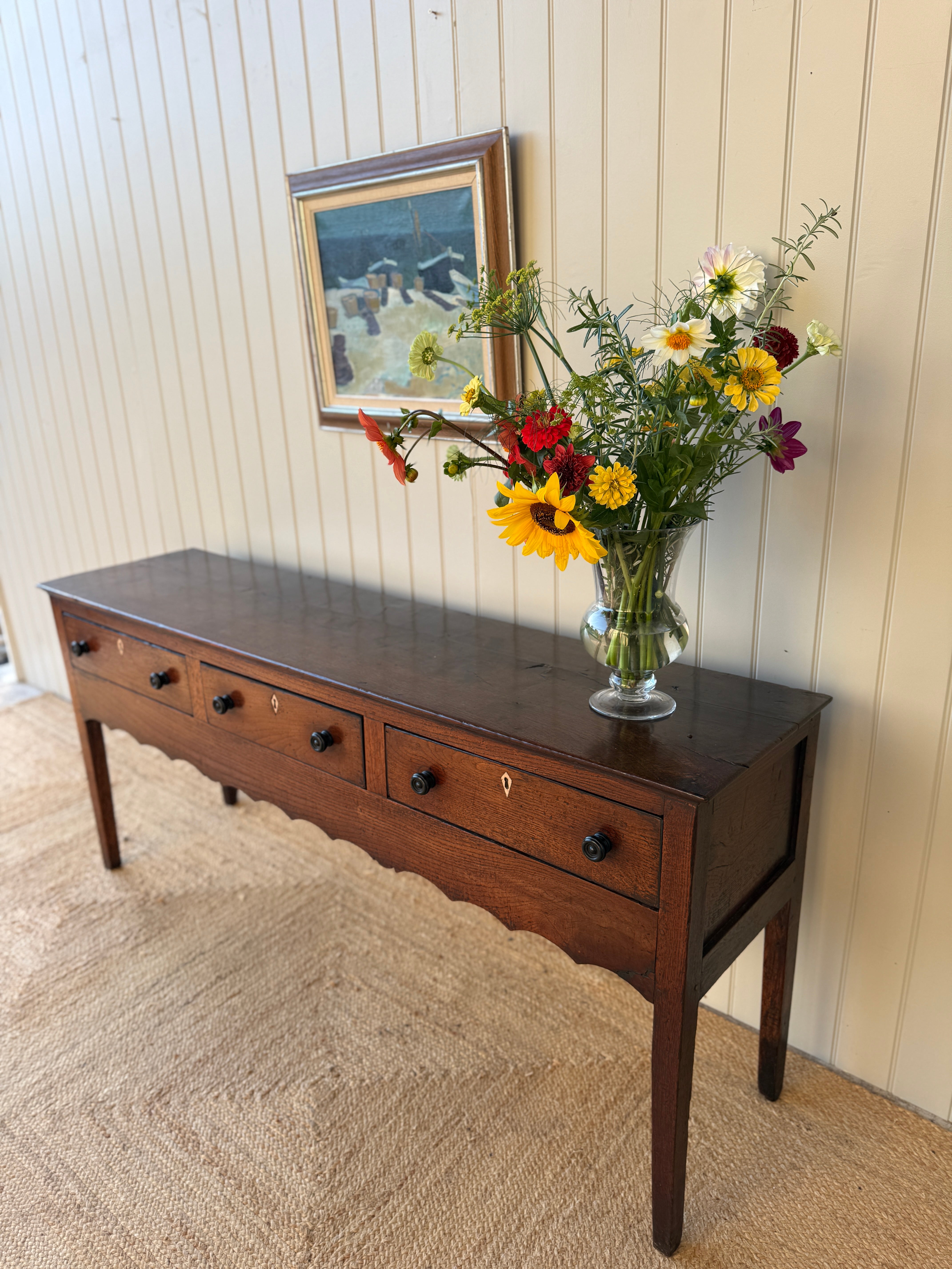 George III Oak Dresser Base, Circa 1780-1800