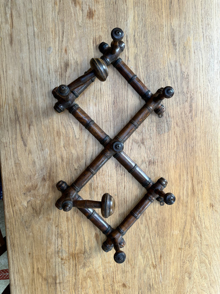 Faux Bamboo Expanding Coat and Hat Hooks