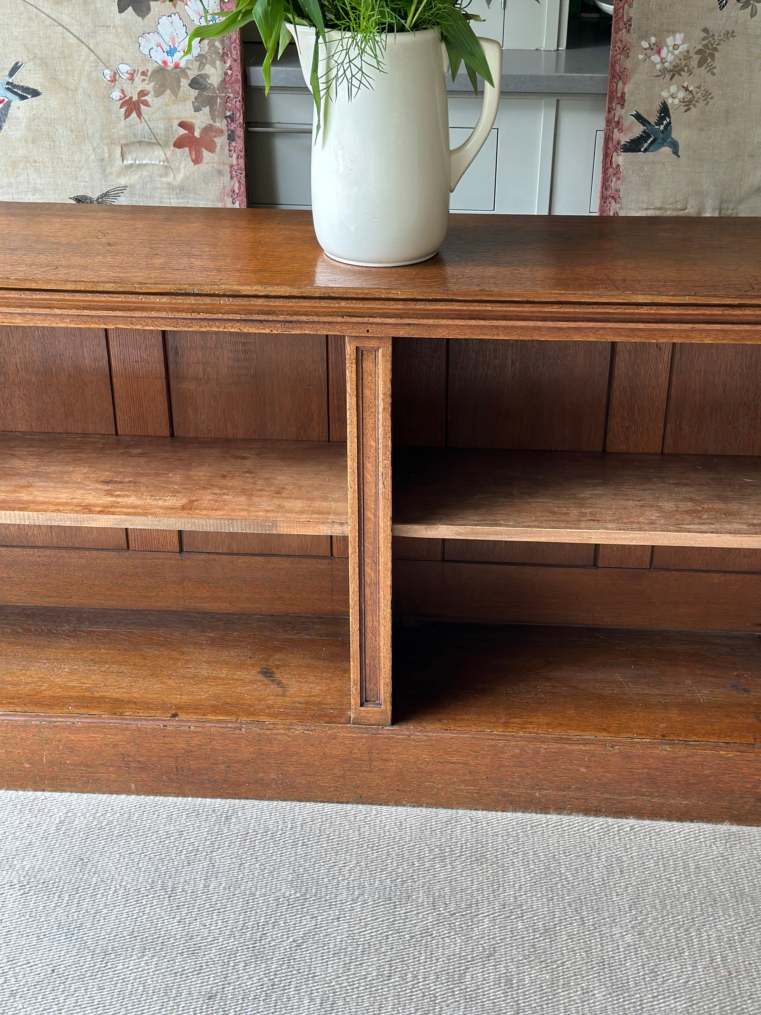 Solid Oak Low Library Bookcase