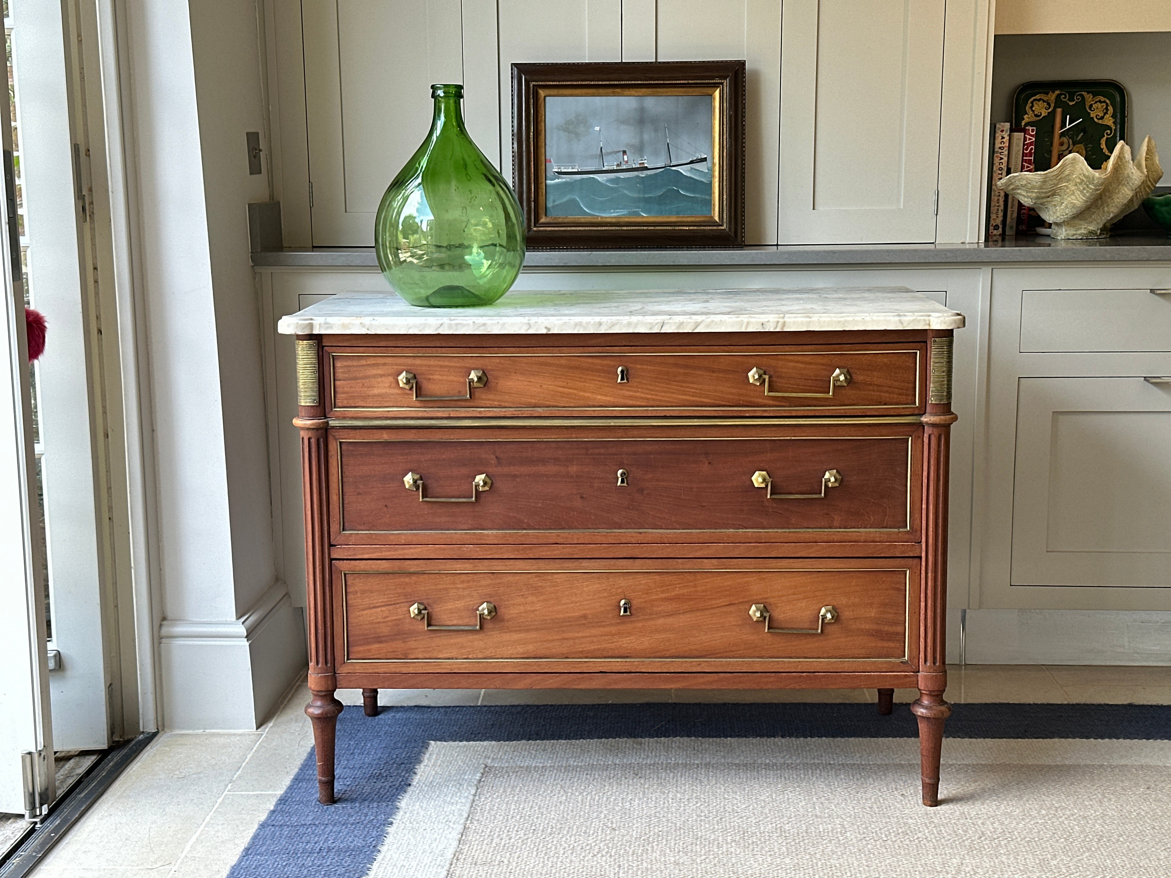 French Commode with White Marble Top