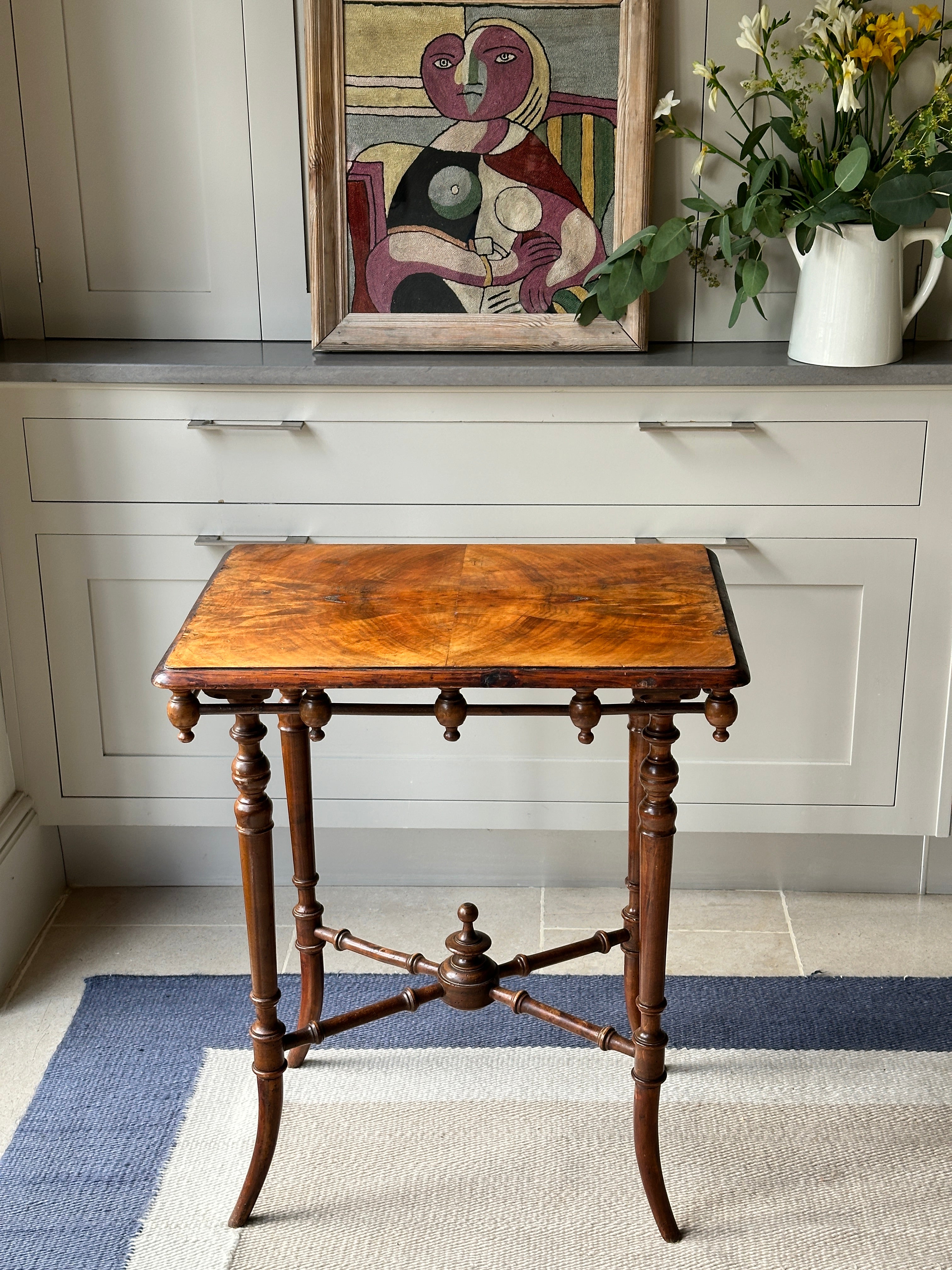 Charming Late 19th Century Mahogany Side Table with Attractive Stretchers