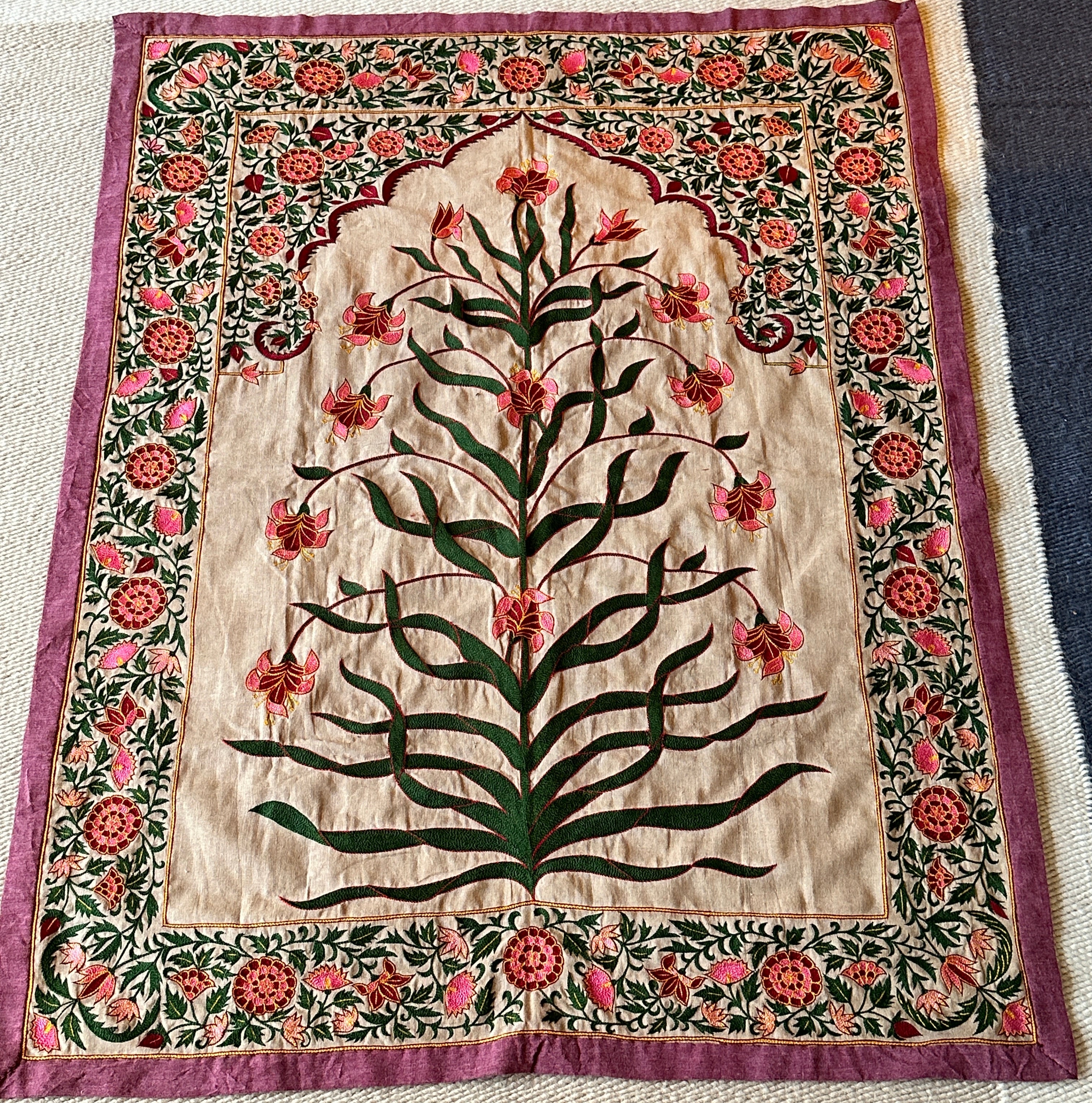 Small Vintage Suzani Tree of Life Wall Hanging