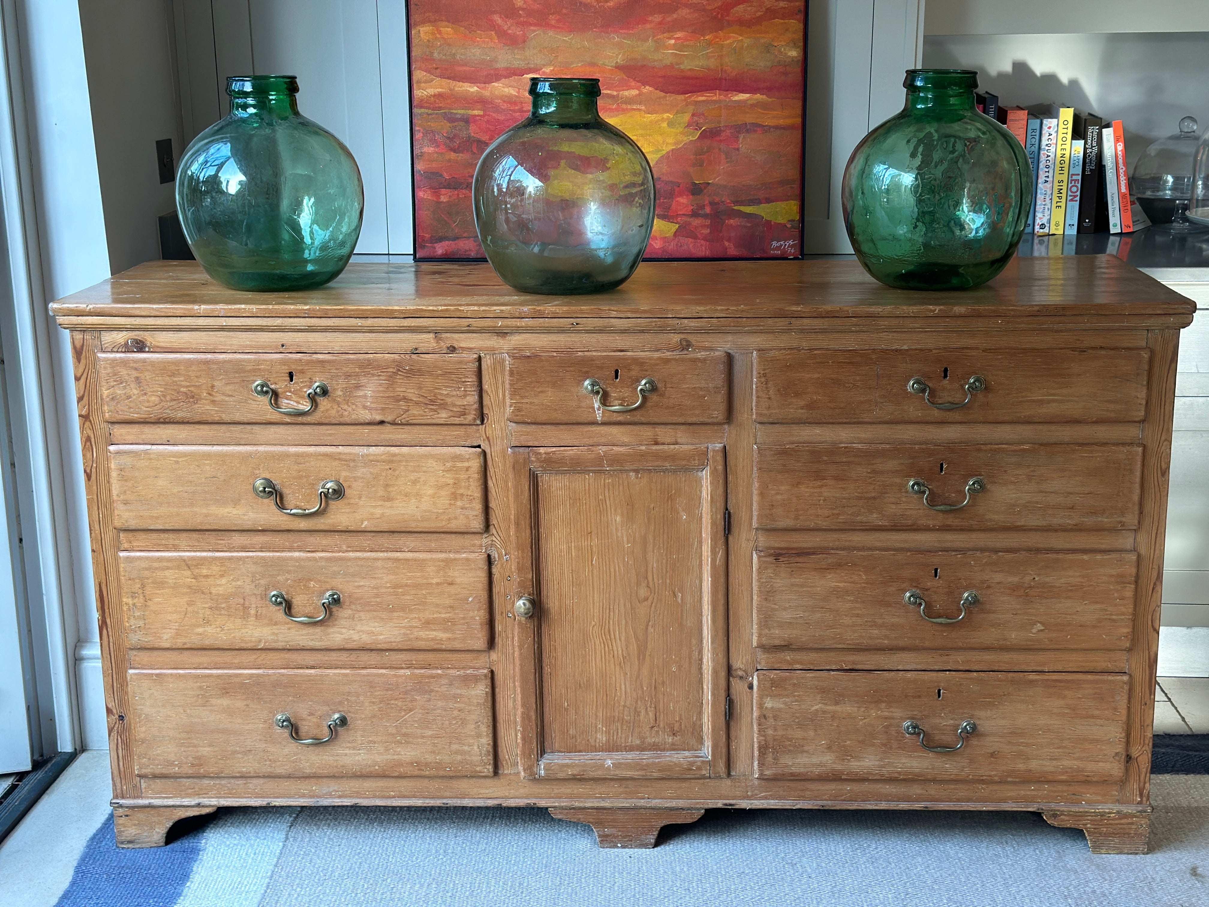 Large Antique Pine Sideboard with great patina