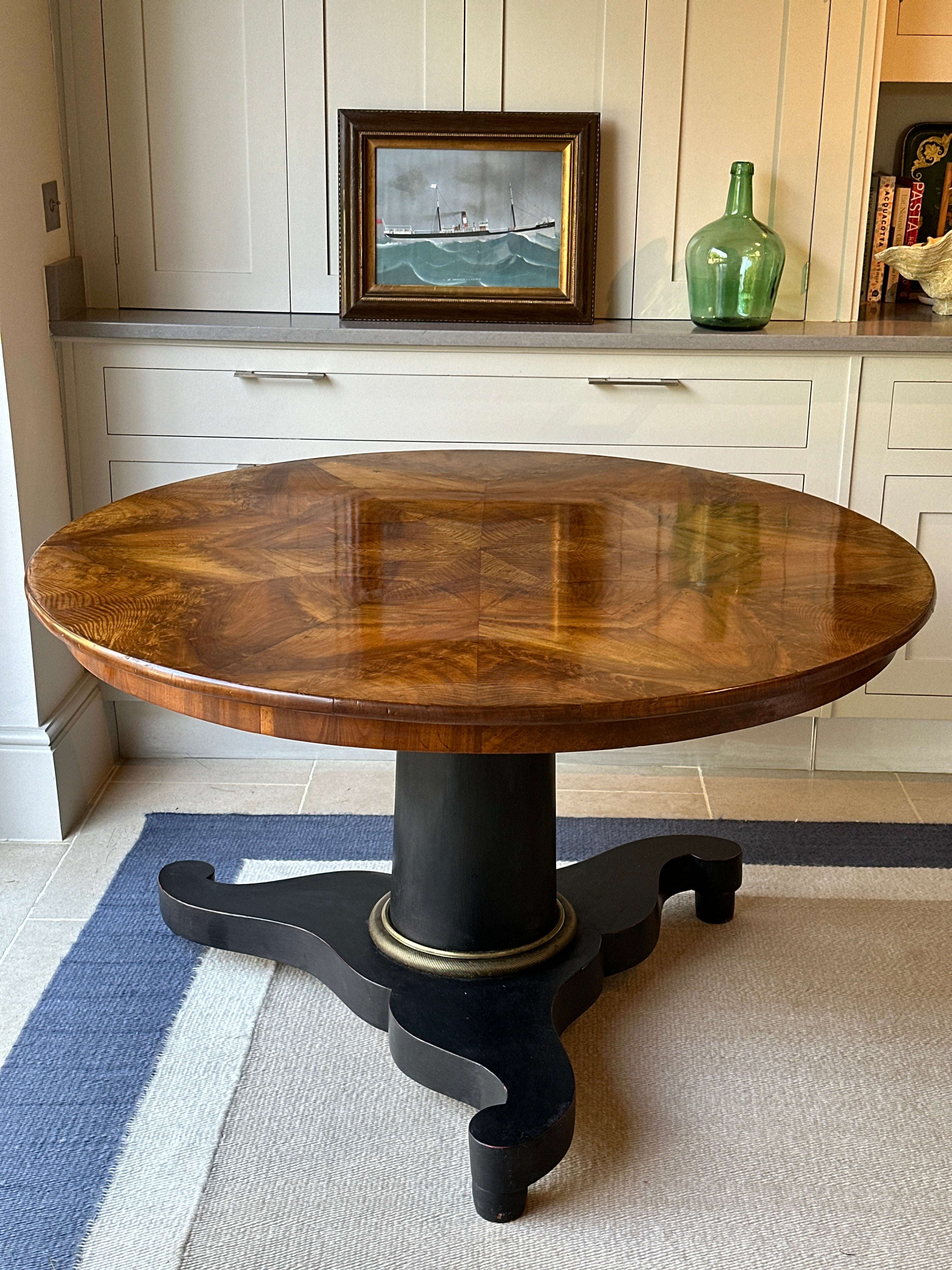 19th Century Walnut Book Matched CentreTable