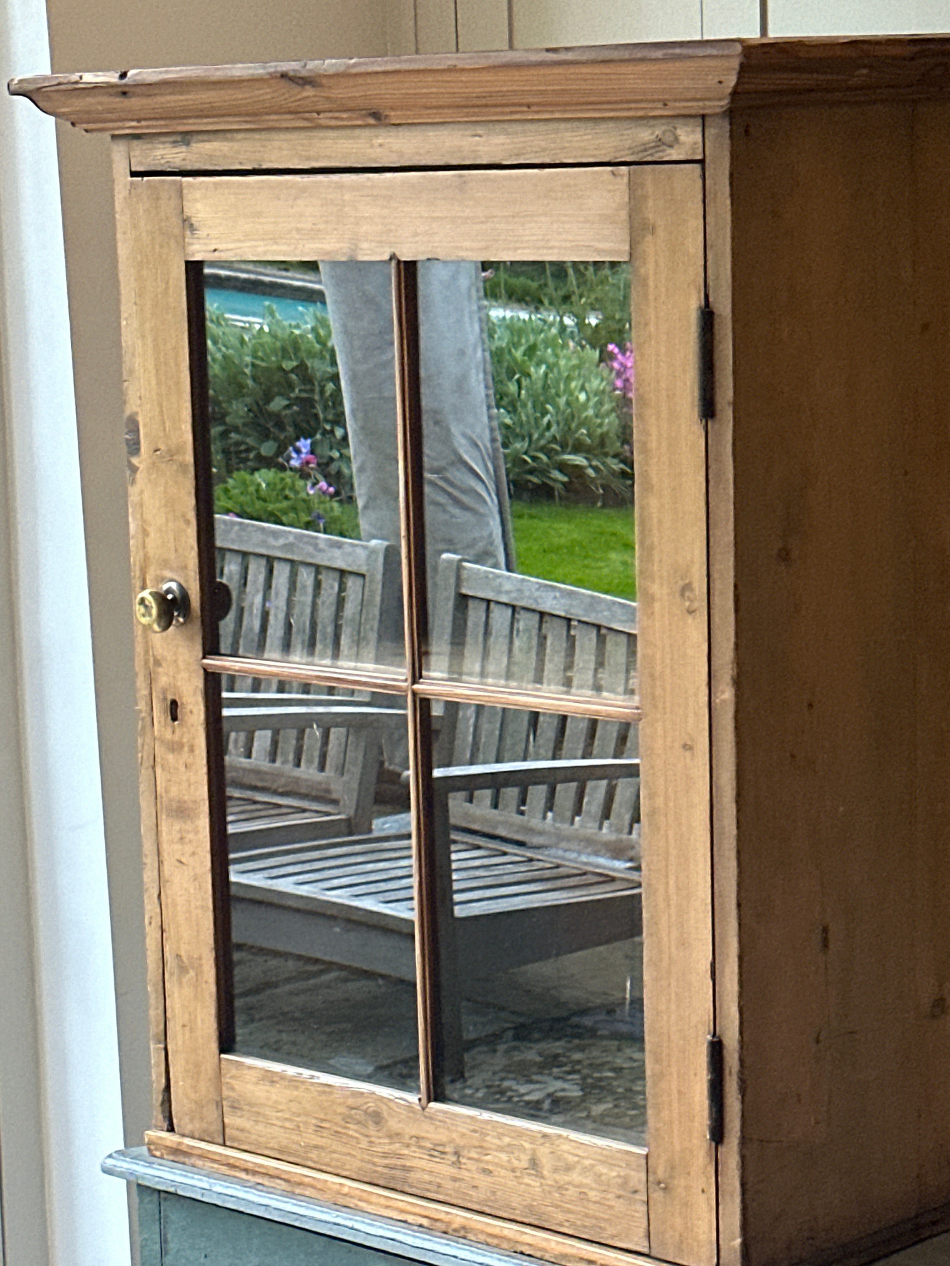 Victorian Pine Glazed Cupboard