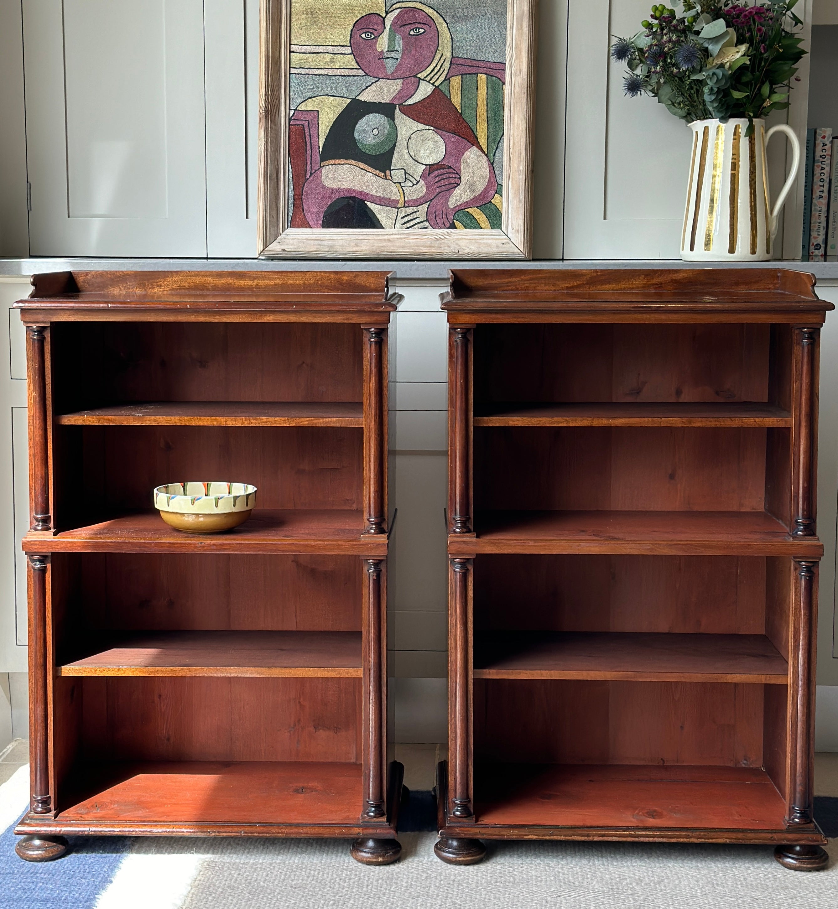 Small Pair of Regency Waterfall Bookcases