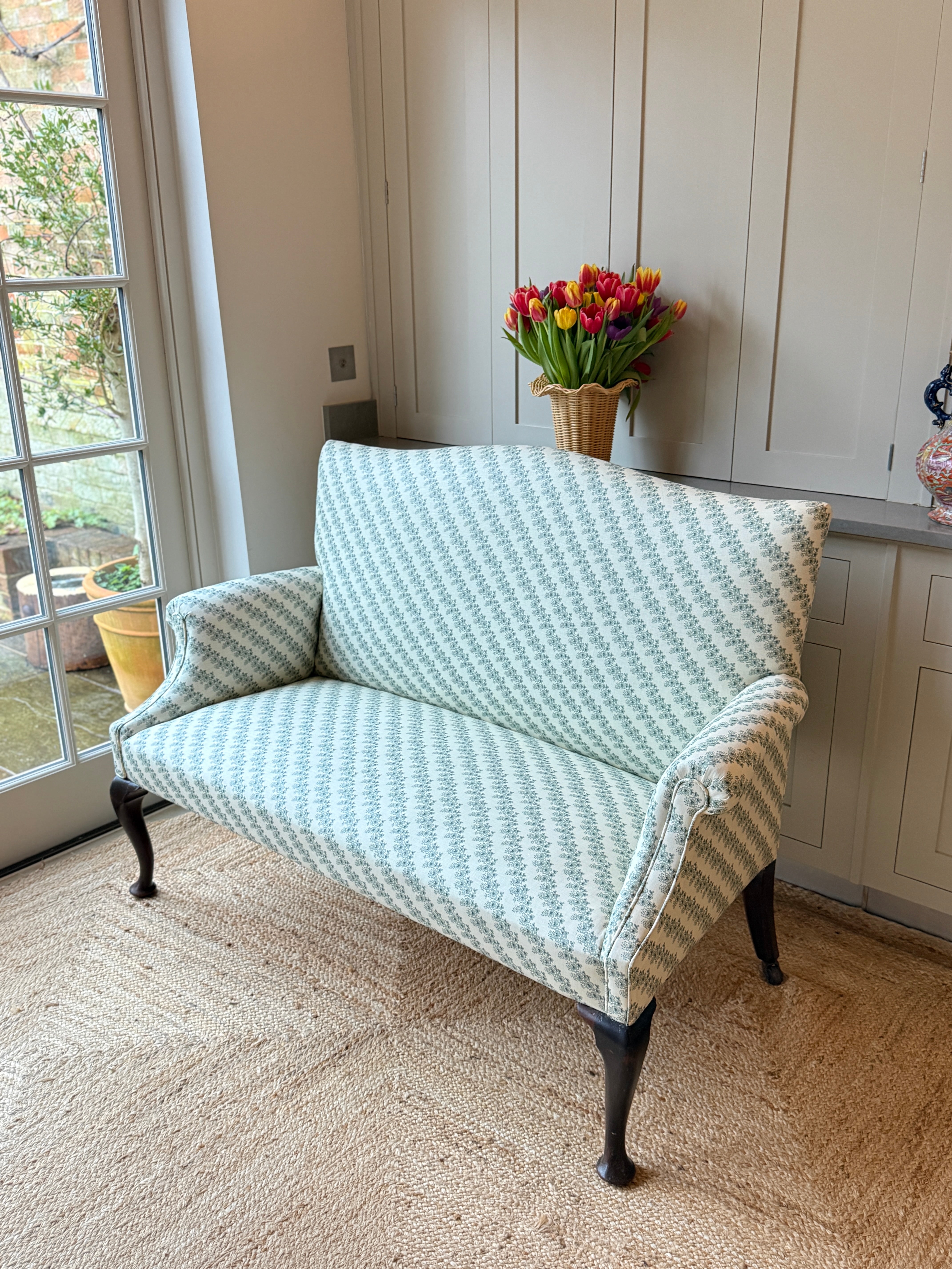 English Camel Back Sofa in Howe 36 Bourne St