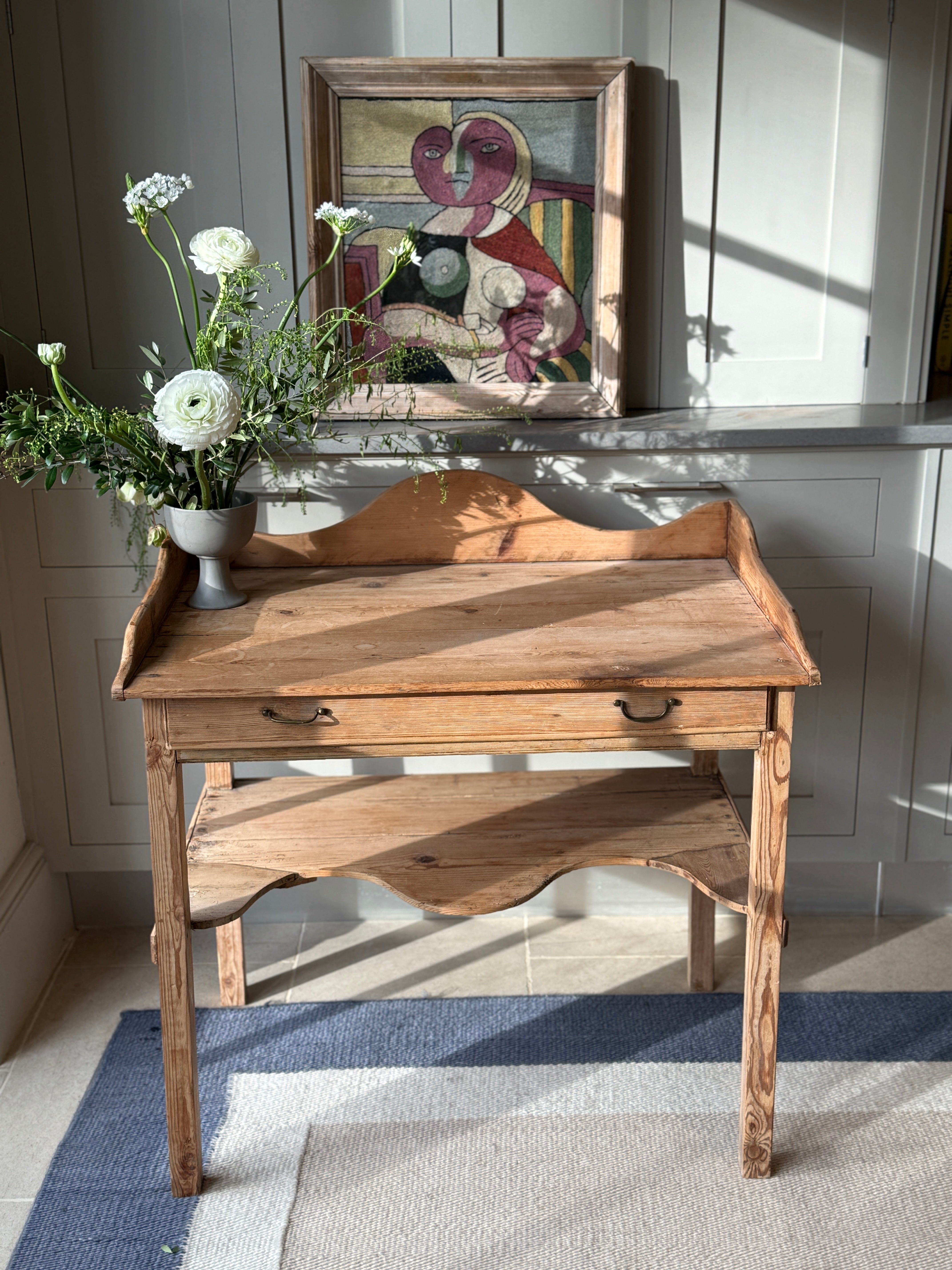 Antique Pine Washstand with shelf