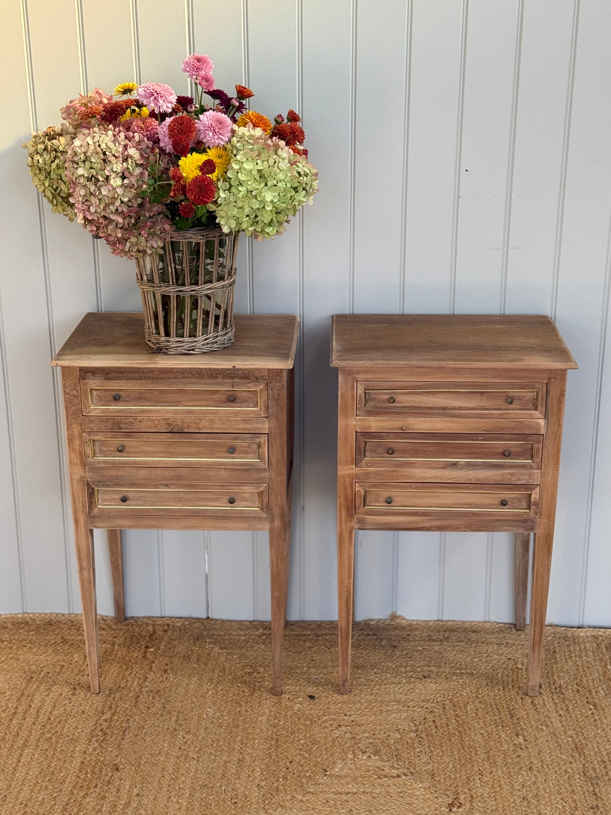 Pair of French Bedsides with 3 Drawers