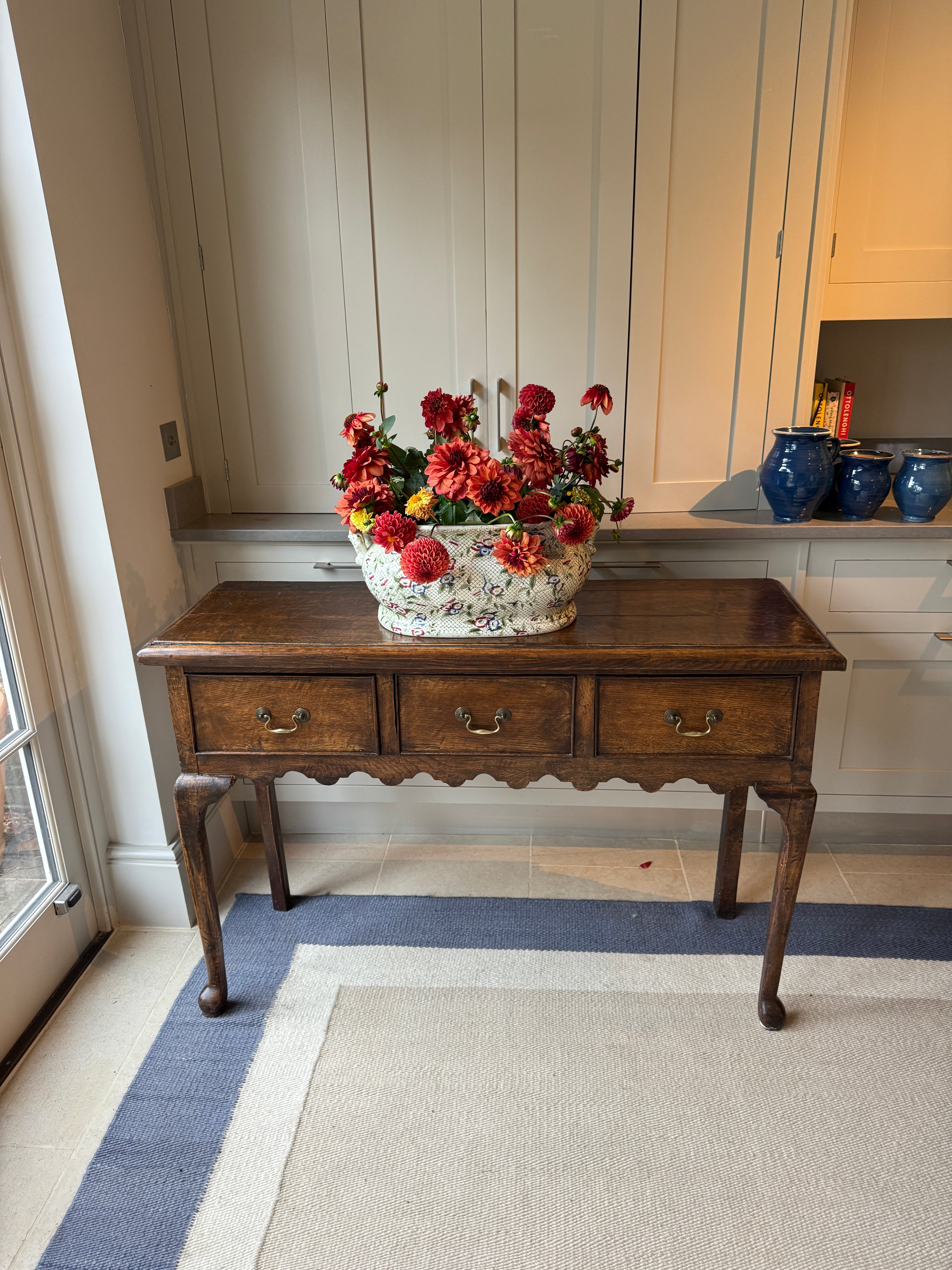 18th Century Oak Console with 3 large Drawers
