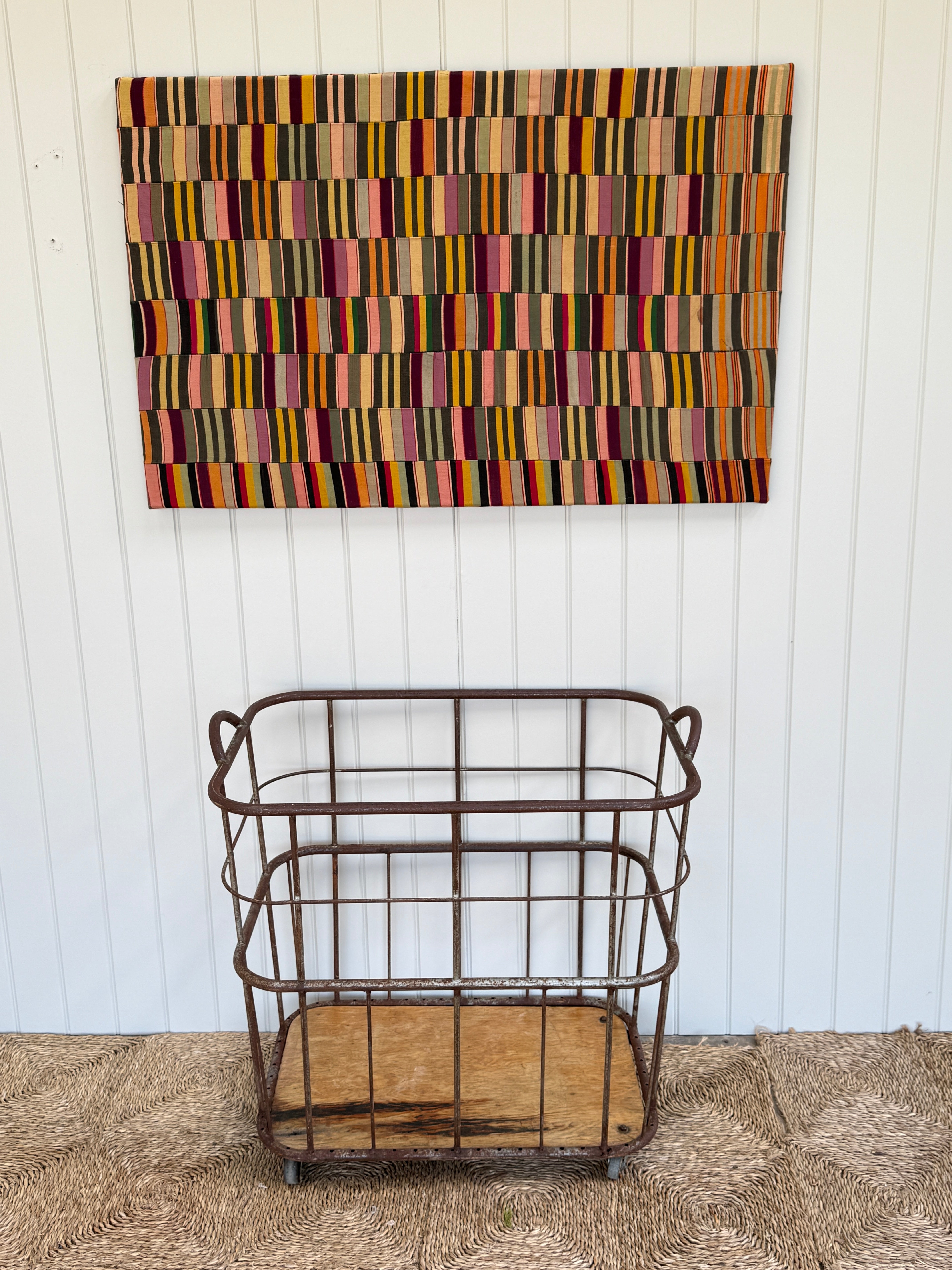 French Metal Baguette Trolley with Wooden Base
