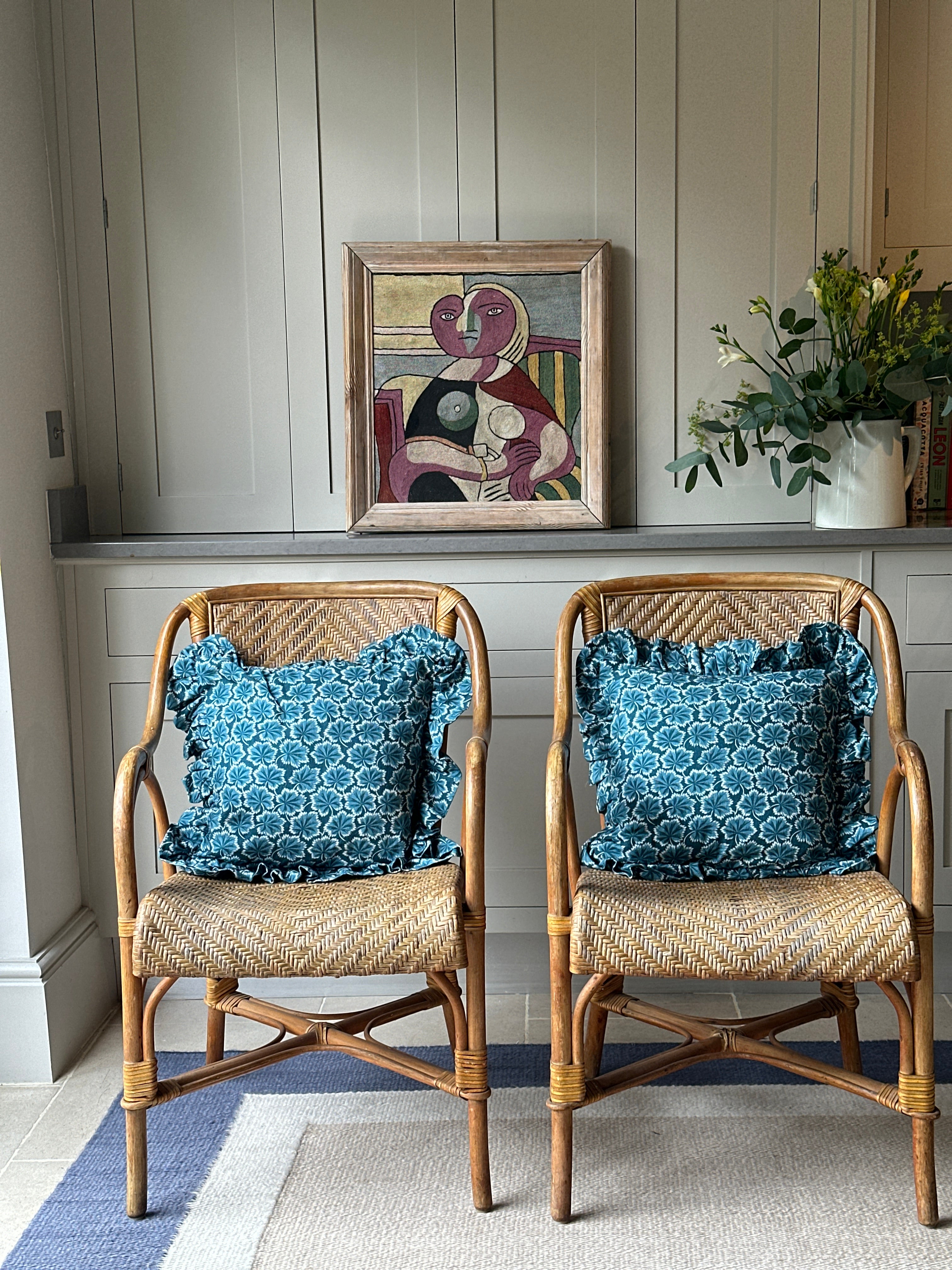 Vintage Pair of Cane and Wicker Chairs