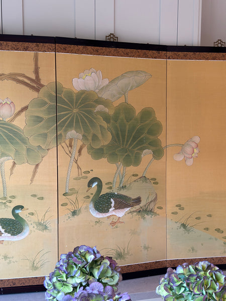 Early 20th Century Japanese Silk Screen