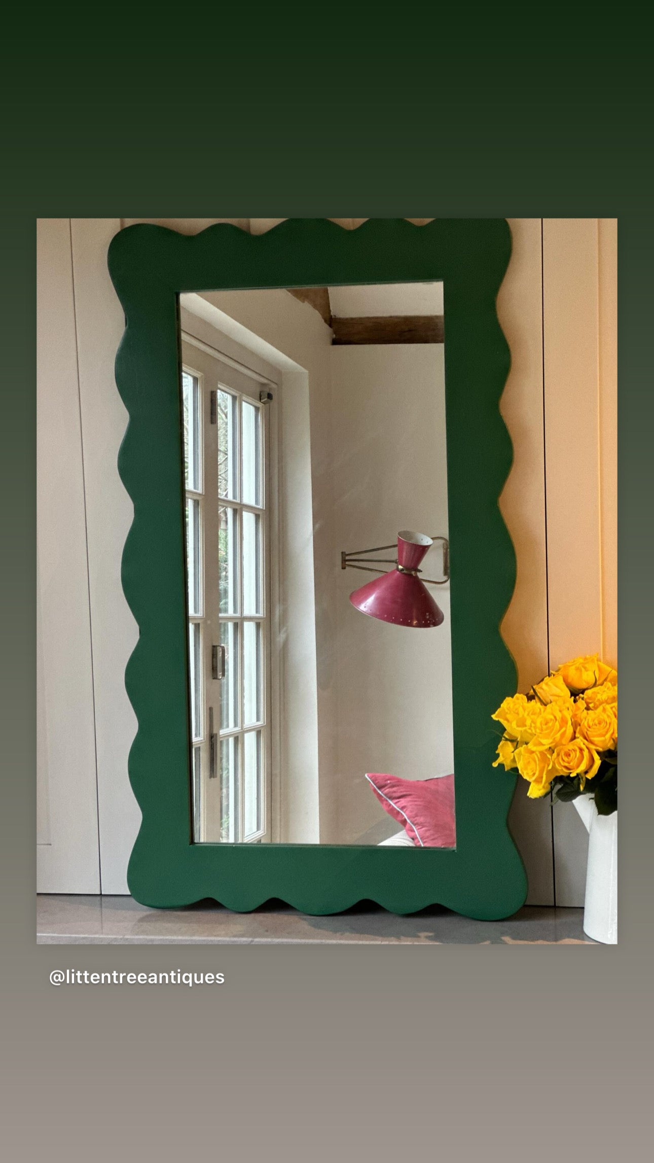 Painted Scalloped Mirror