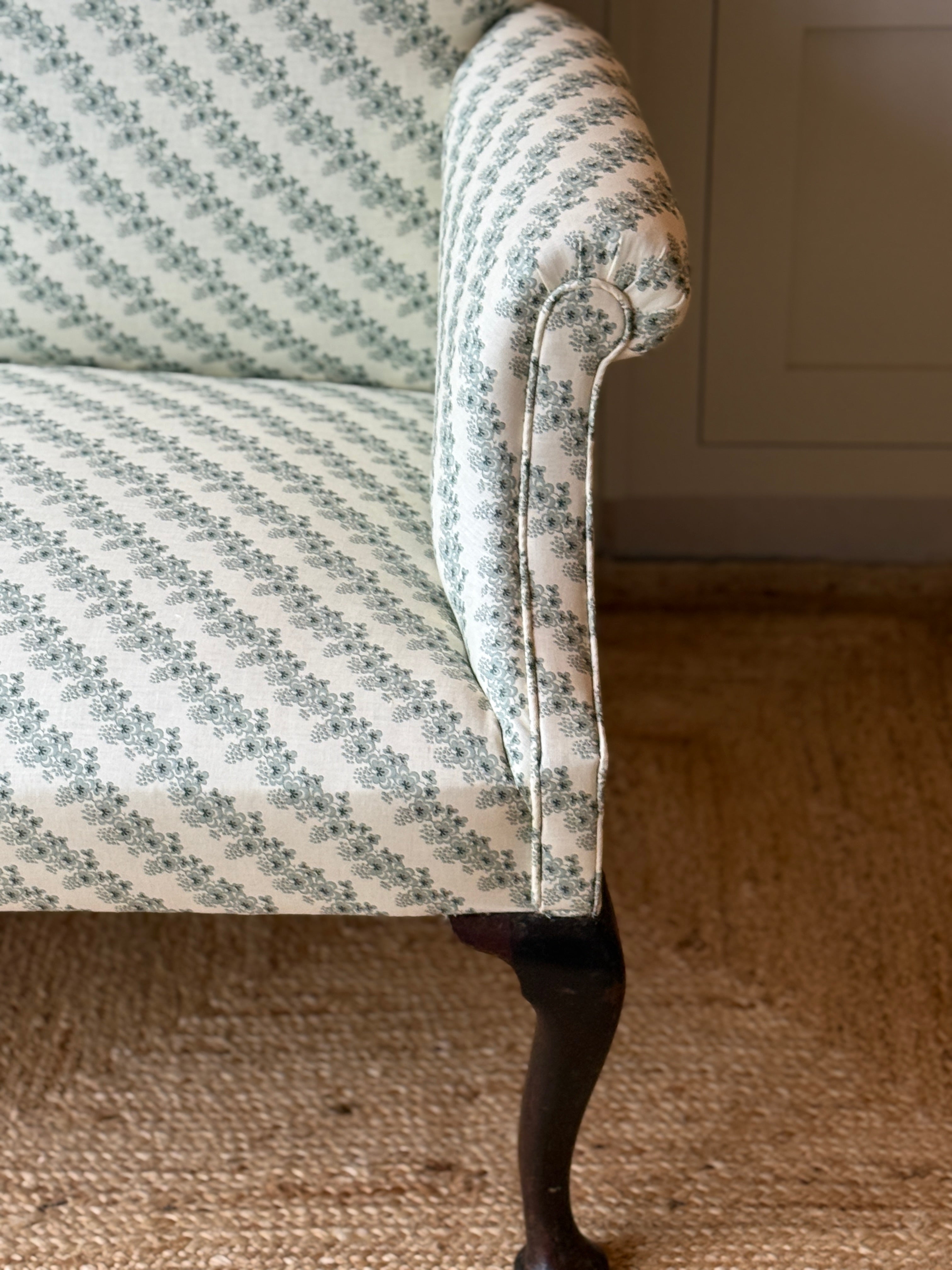 English Camel Back Sofa in Howe 36 Bourne St